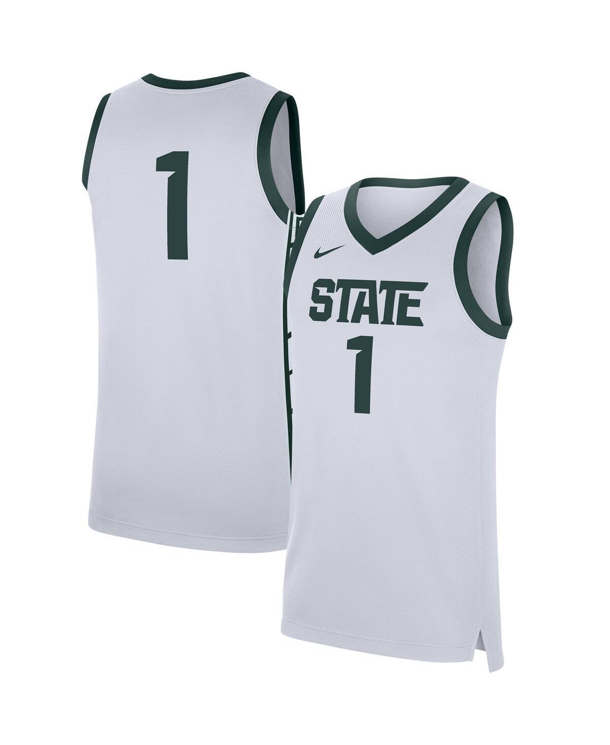Men's Nike #1 White Michigan State Spartans Replica Jersey, Size: Large Product Image