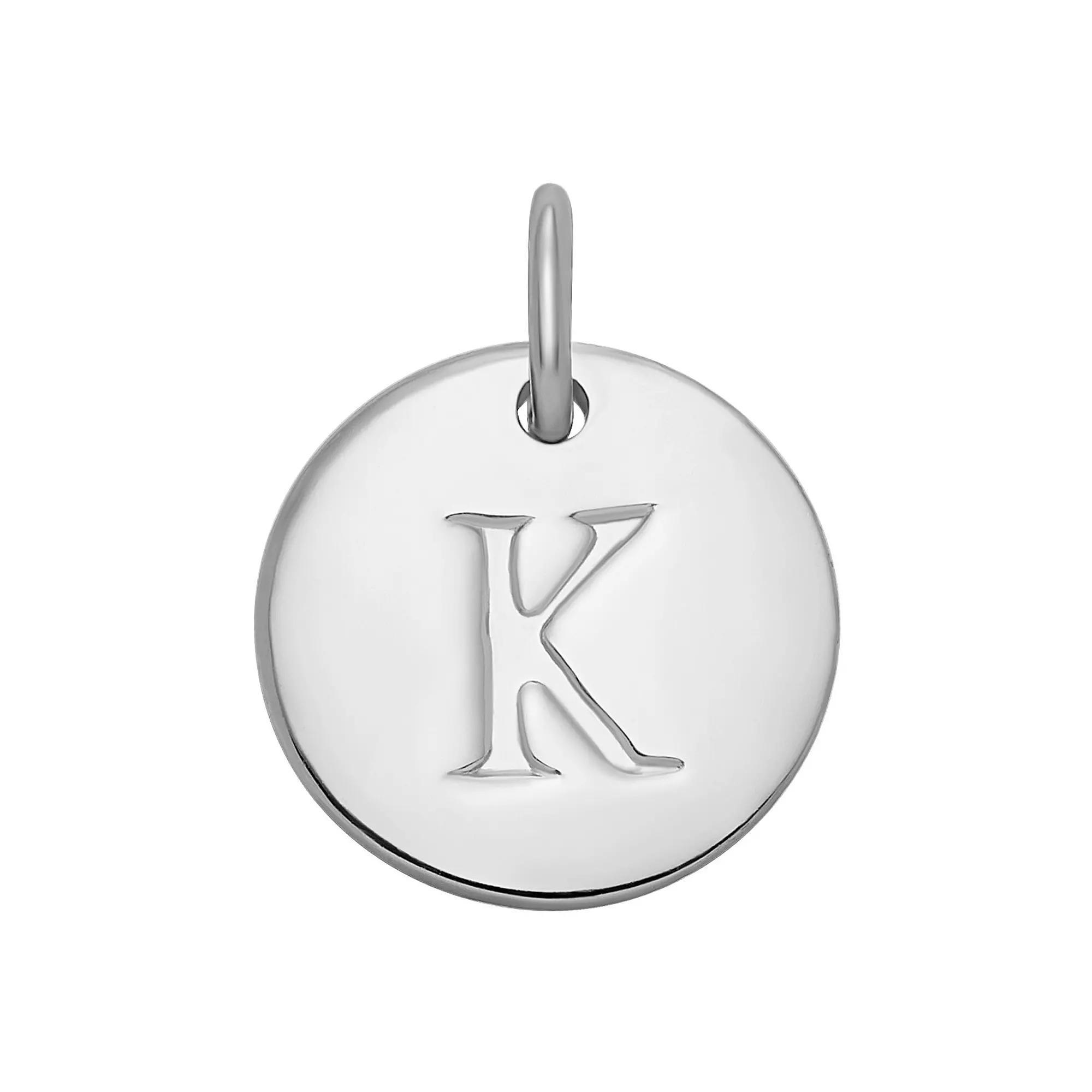 PRIMROSE Sterling Silver Letter Disc Charm, Women's, Sterling Silver N Product Image
