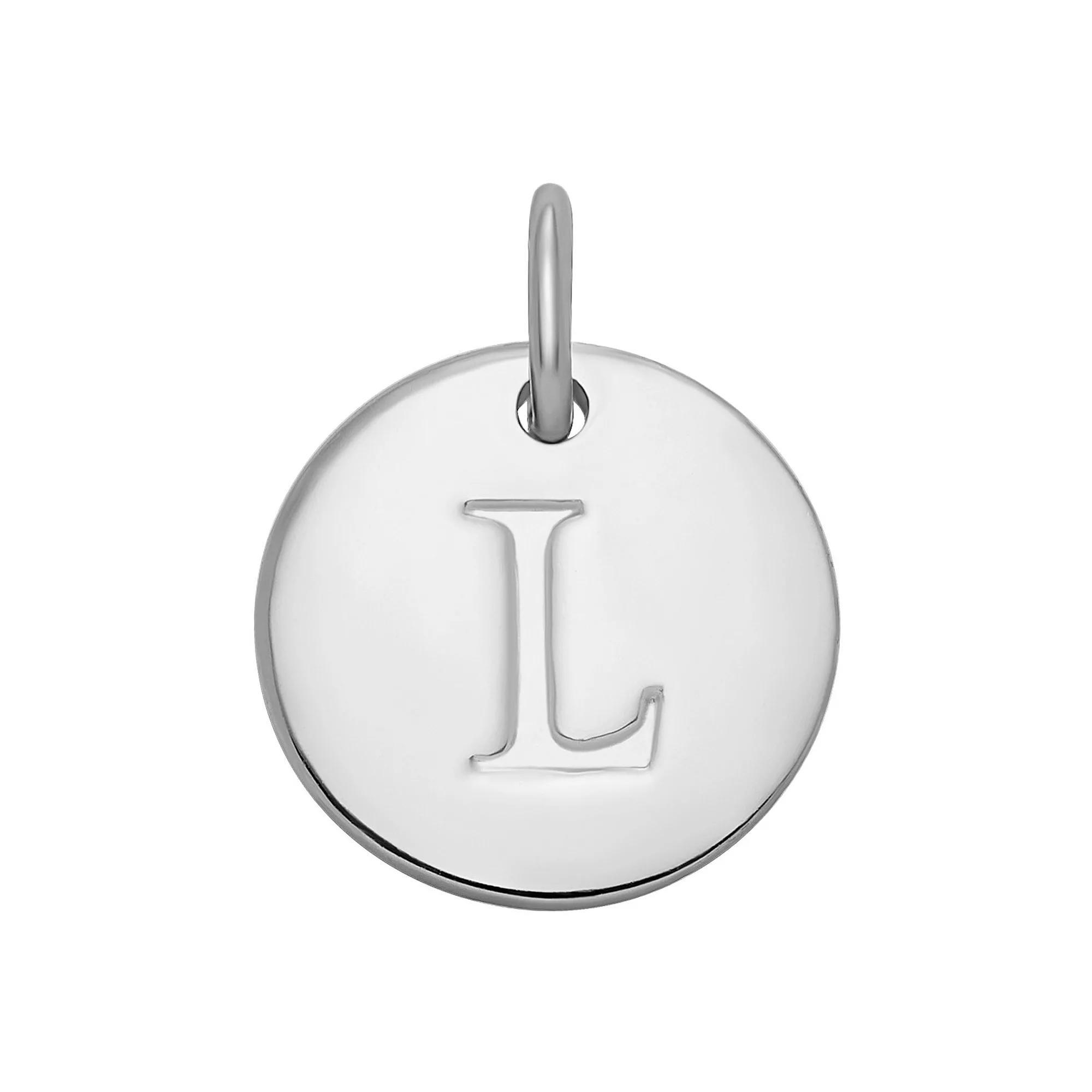 PRIMROSE Sterling Silver Letter Disc Charm, Women's, Sterling Silver N Product Image