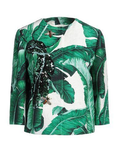 DOLCE & GABBANA Woman Jacket Green Size 2 Cotton, Silk, Polyester, Glass, Brass Product Image