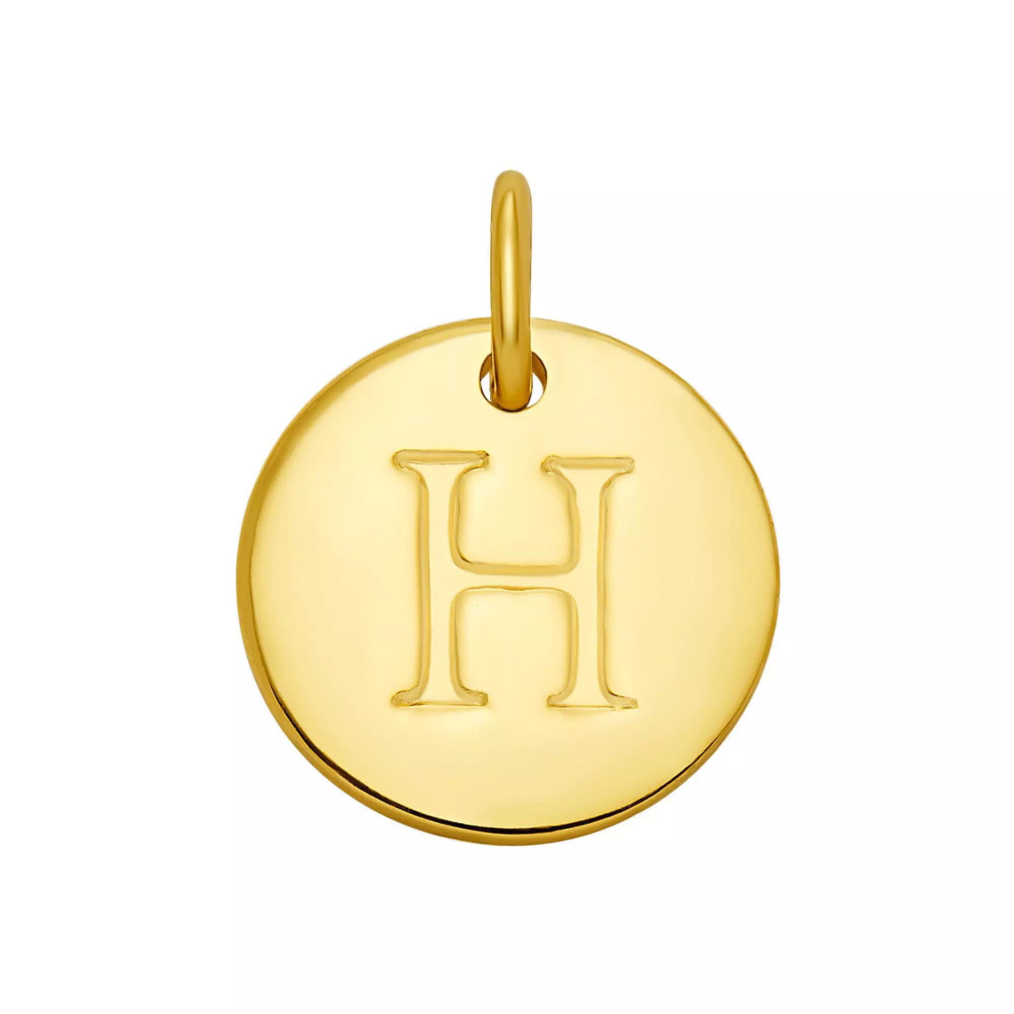 PRIMROSE 18k Gold Over Sterling Silver Letter Disc Charm, Women's, Gold Over Sterling B Product Image