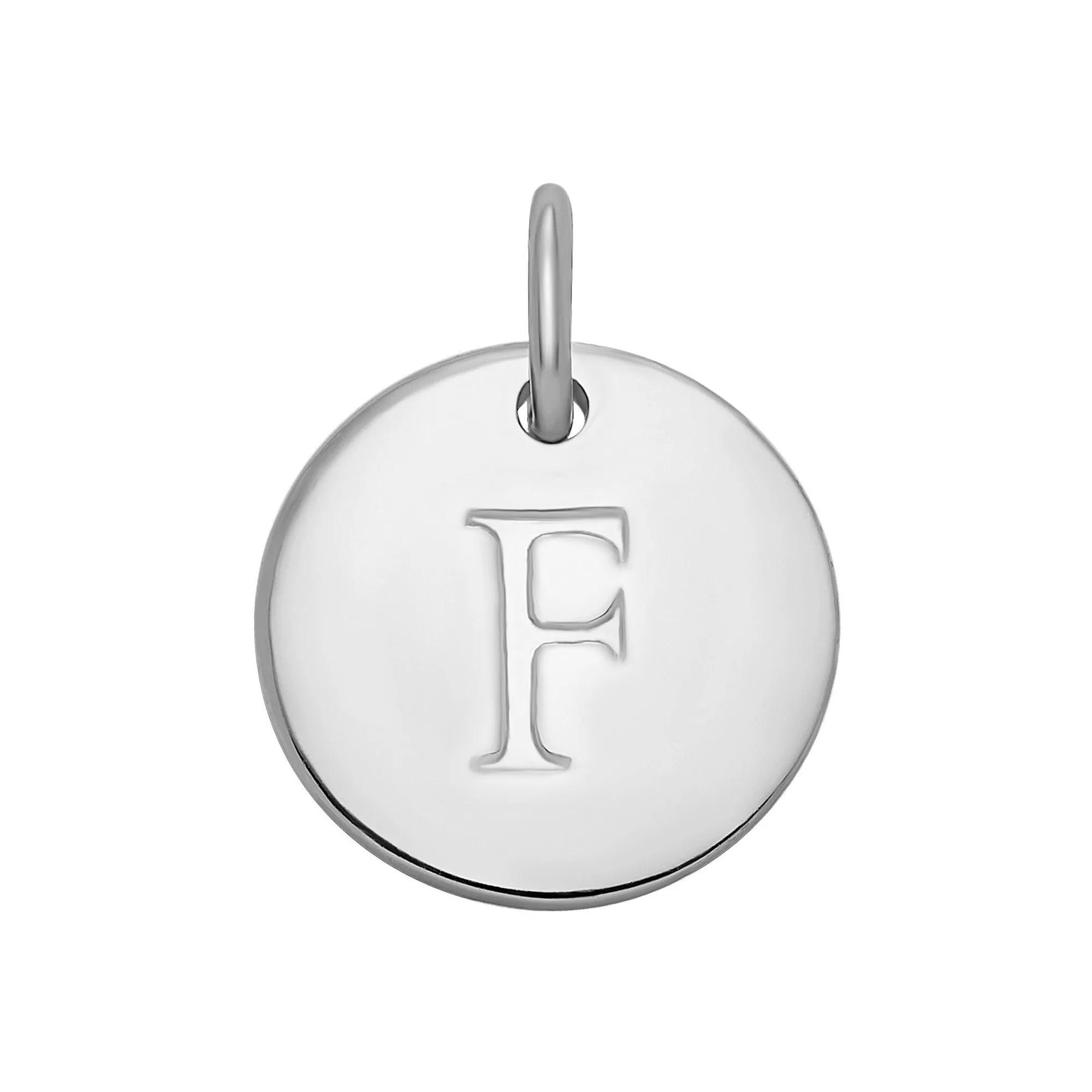 PRIMROSE Sterling Silver Letter Disc Charm, Women's, Sterling Silver N Product Image