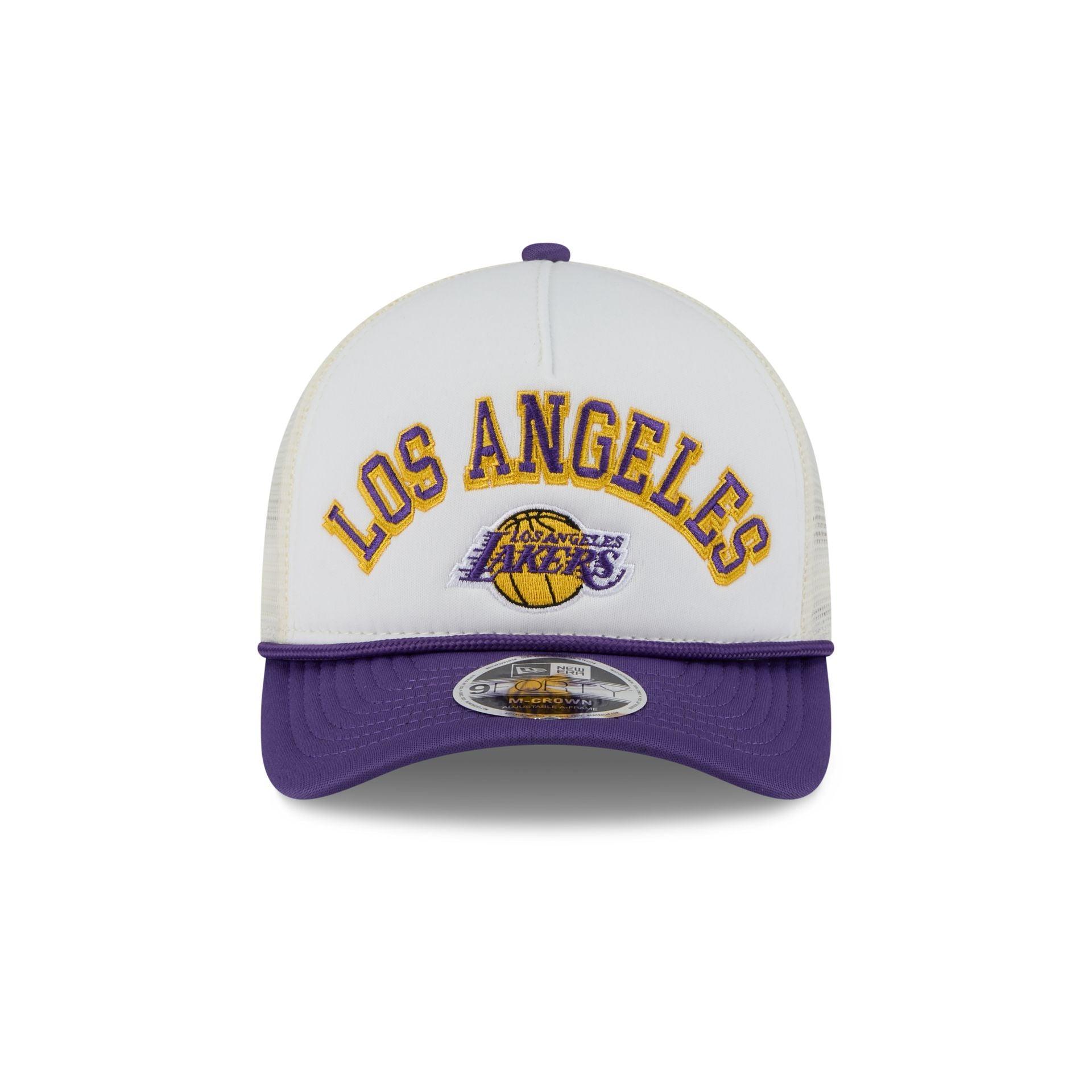 Los Angeles Lakers Chrome Arch 9FORTY M-Crown A-Frame Trucker Hat Male Product Image