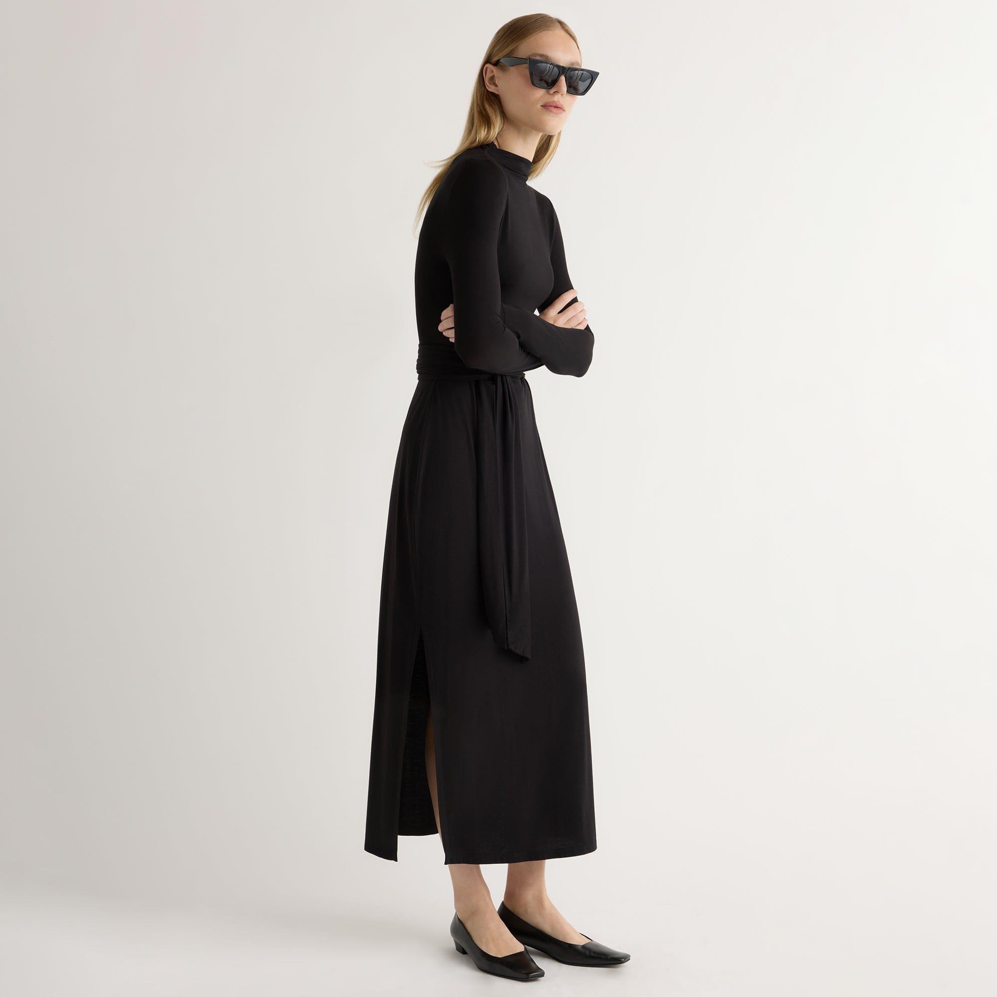 Vero Tie-Front Long-Sleeve Dress Product Image
