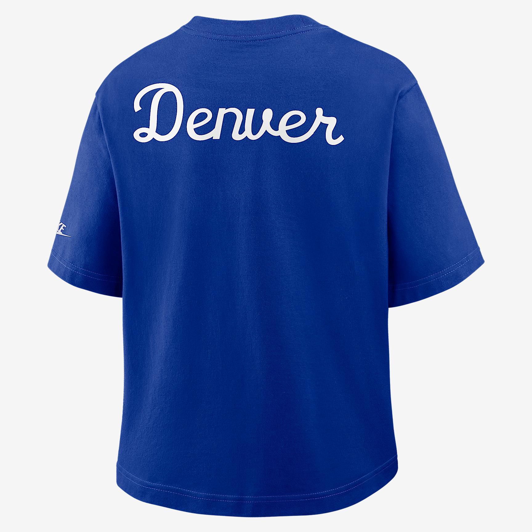 Denver Broncos Rewind Pocket Boxy Women's Nike NFL T-Shirt Product Image