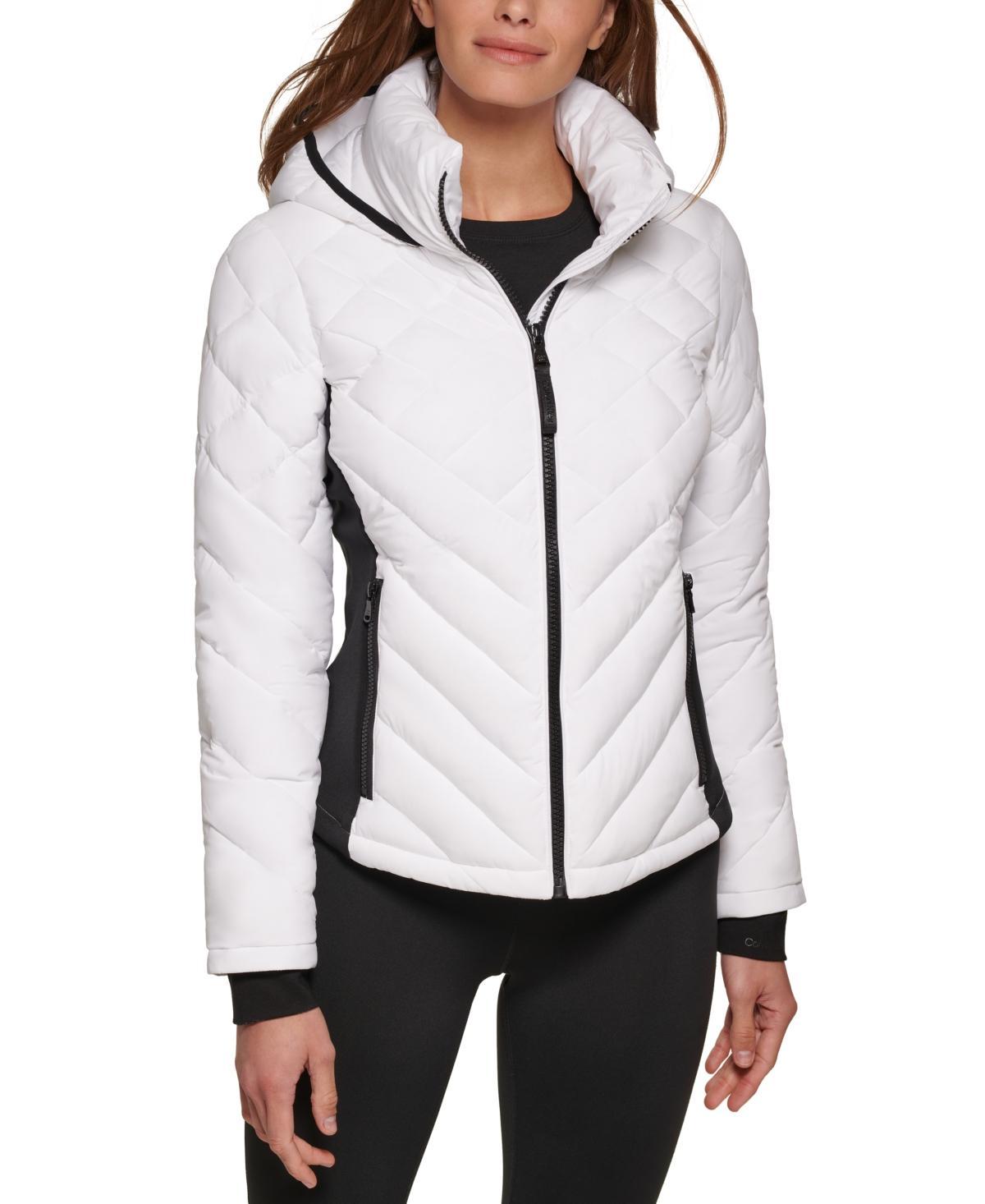 Calvin Klein Womens Side-Panel Hooded Packable Puffer Coat, Created for Macys Product Image