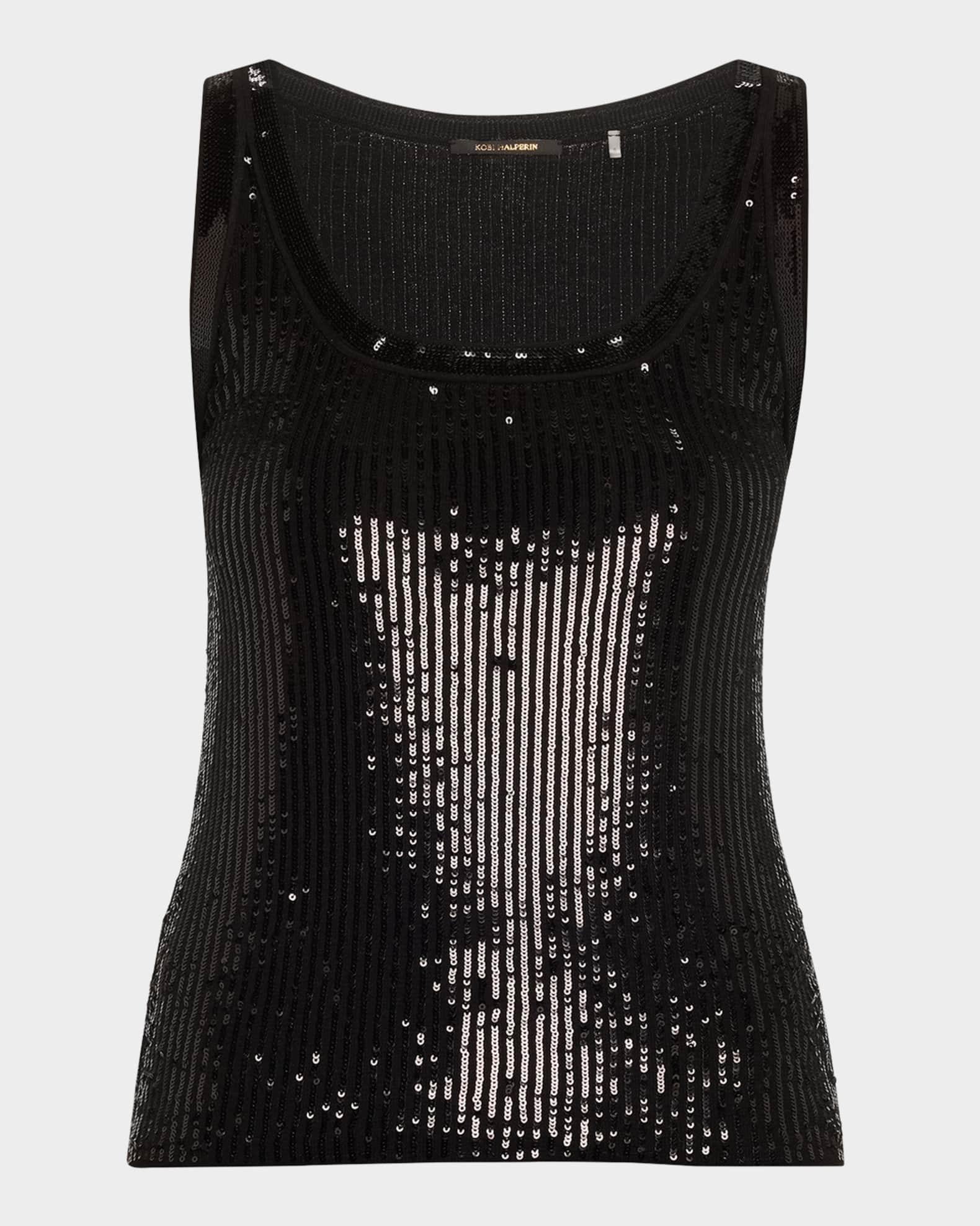 Isla Sequin Scoop-Neck Wool Tank Product Image