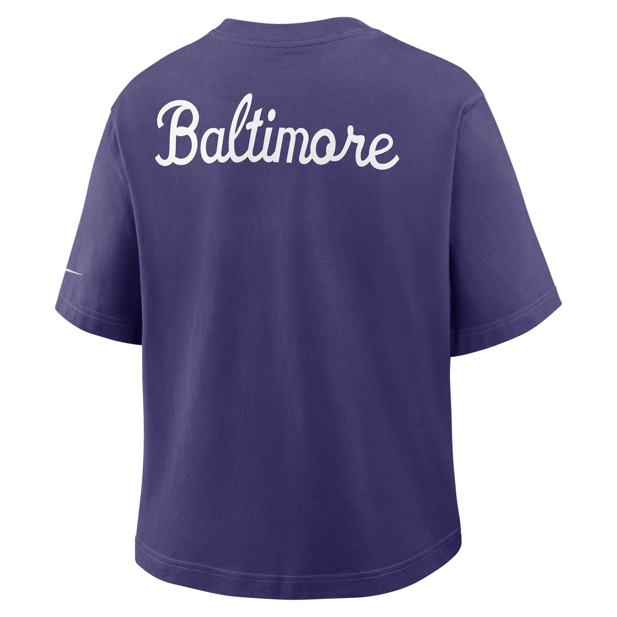 Baltimore Ravens Rewind Pocket Boxy Nike Women's NFL T-Shirt Product Image