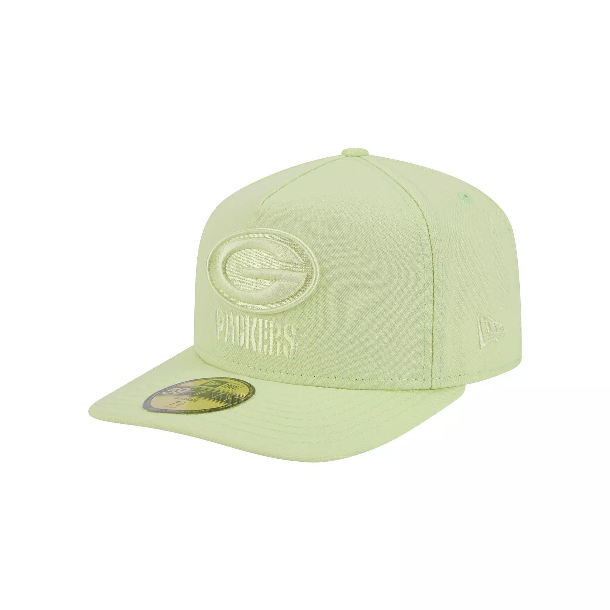 Men's New Era Light Green Green Bay Packers Color Pack A-Frame 59FIFTY Fitted Hat, Size: 7 3/4, Lt Gre Product Image