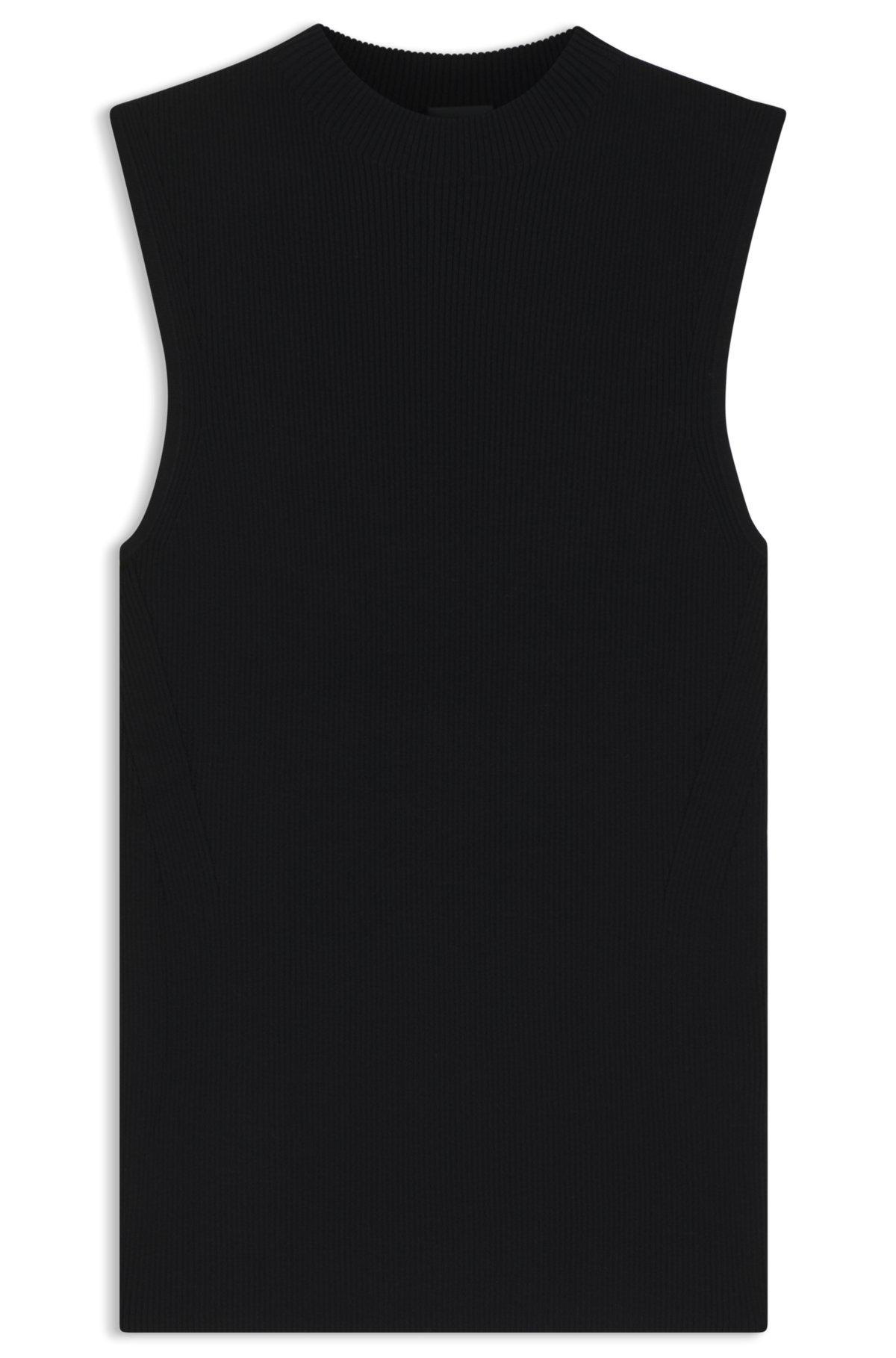 Ribbed-knit top with mock neckline Product Image