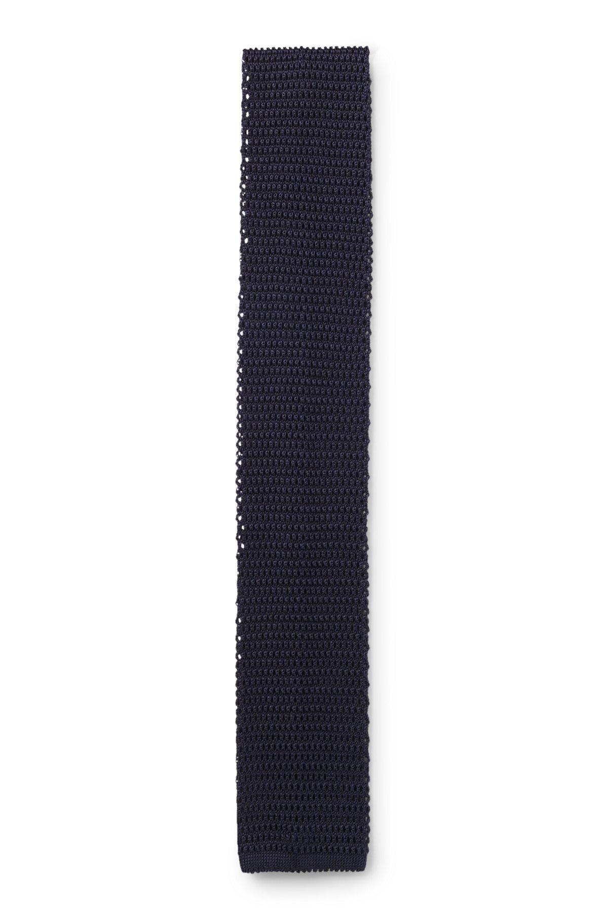 BOSS - BECKHAM x BOSS knit tie in silk - Dark Blue Product Image