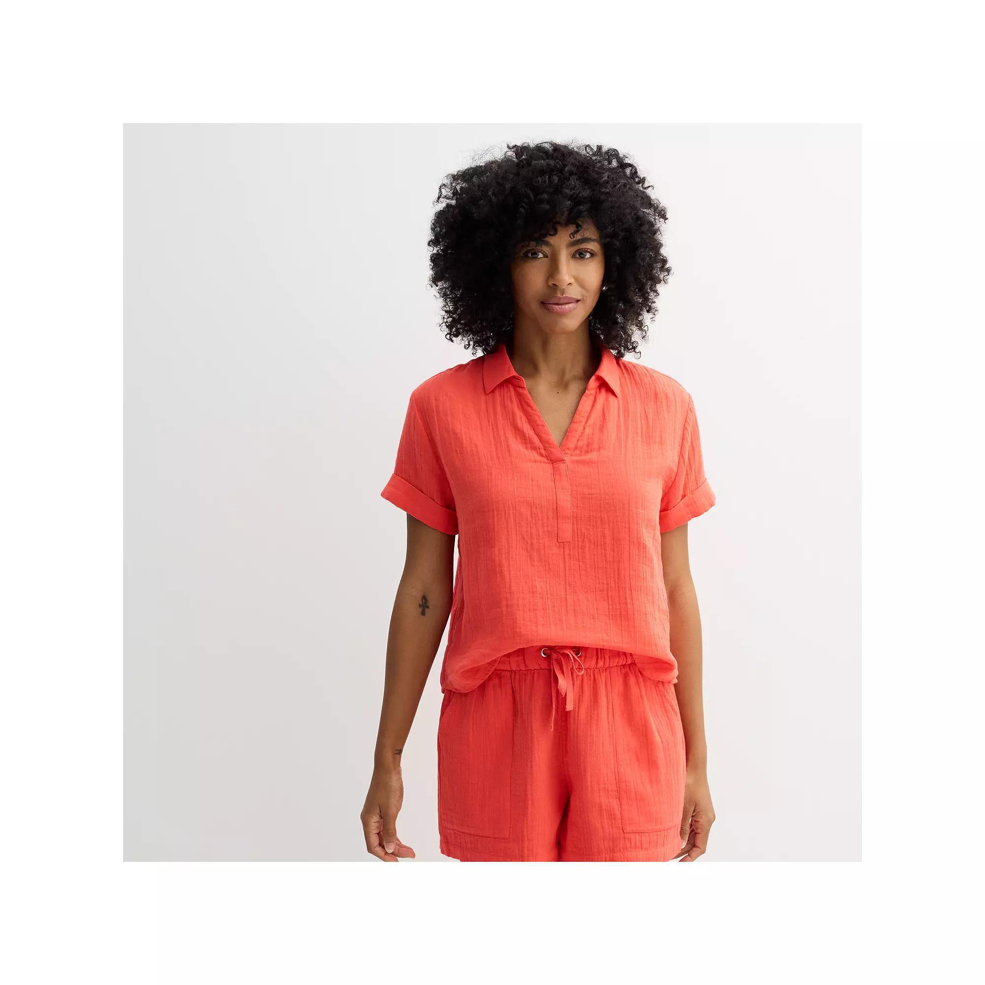 Women's Sonoma Goods For Life® Gauze Vacation Top, Size: XXL, Blissful Product Image