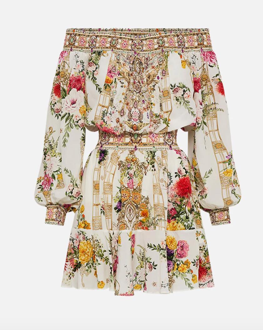 CAMILLA Off Shoulder Dress Egyptian Rose-SALE Product Image