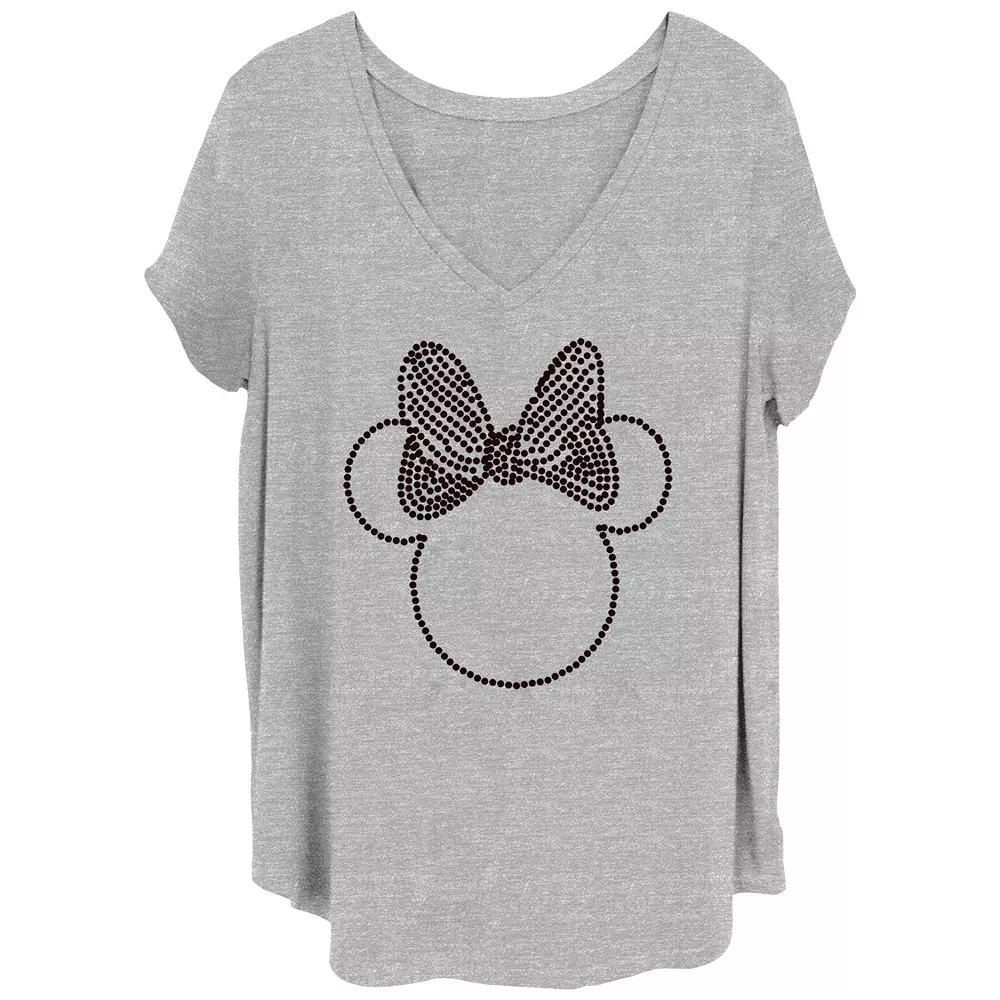 Disney's Minnie Head Outline Juniors' Plus Graphic Tee, Women's, Size: 2XL, Grey Gray Product Image