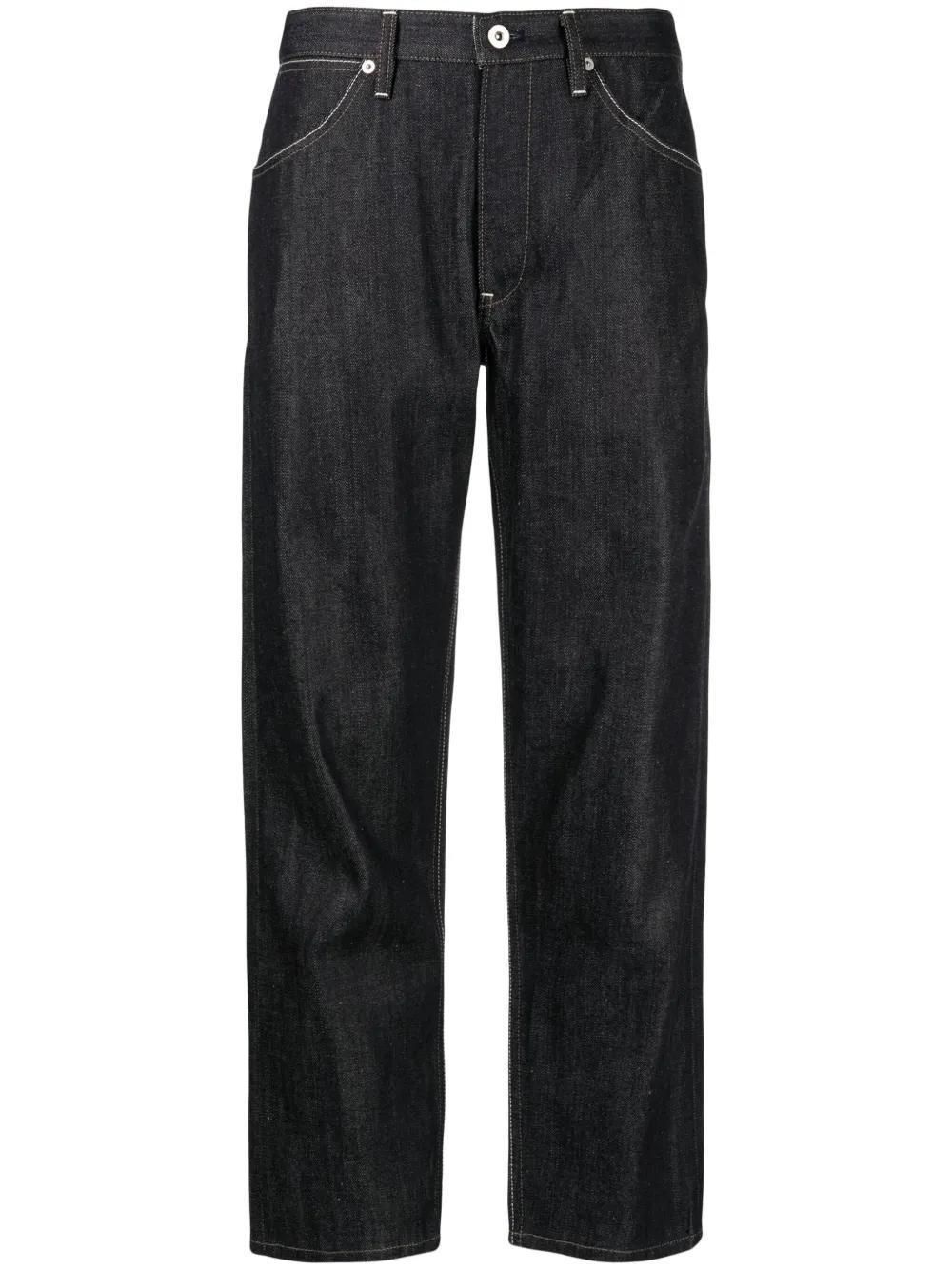 JIL SANDER Contrast-stitching Cotton Straight-leg Jeans In Blue Product Image