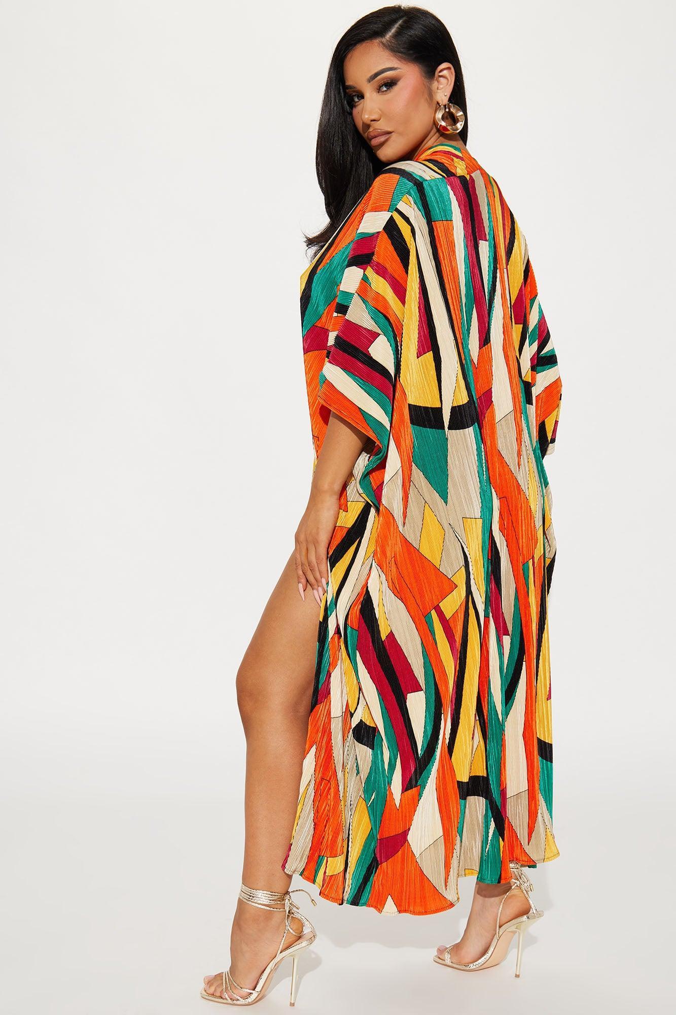 Isa Plisse Maxi Dress - Multi Color Product Image