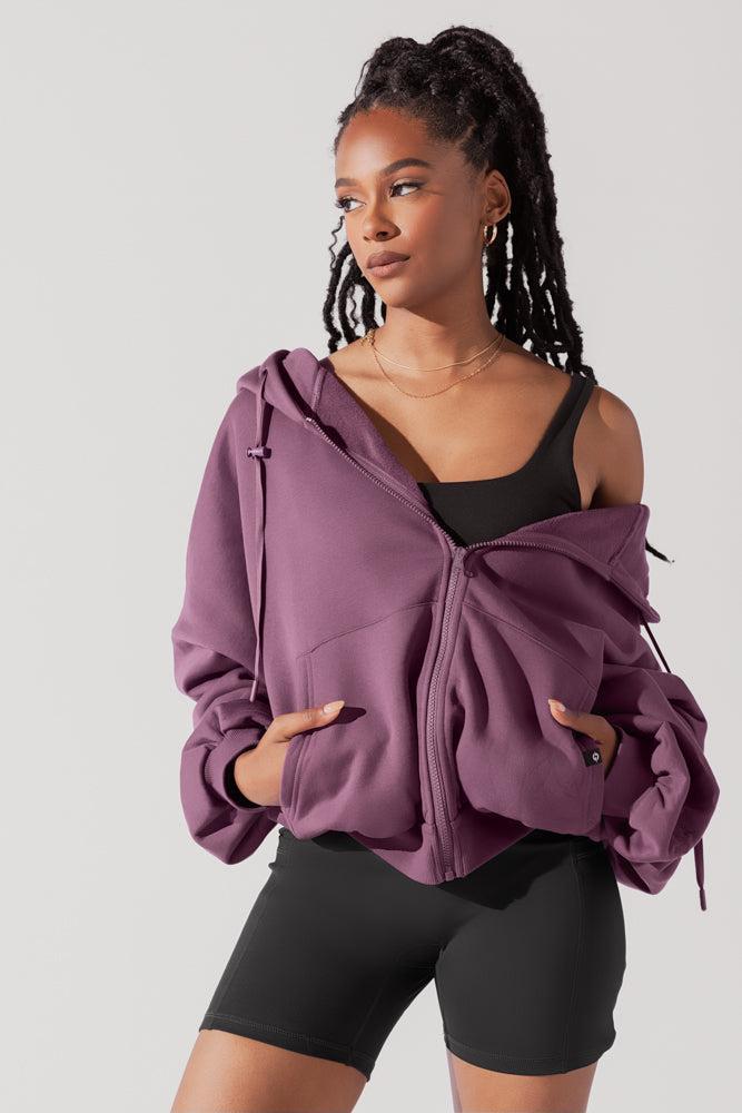 Zip Cloud Hoodie - Crimson Product Image