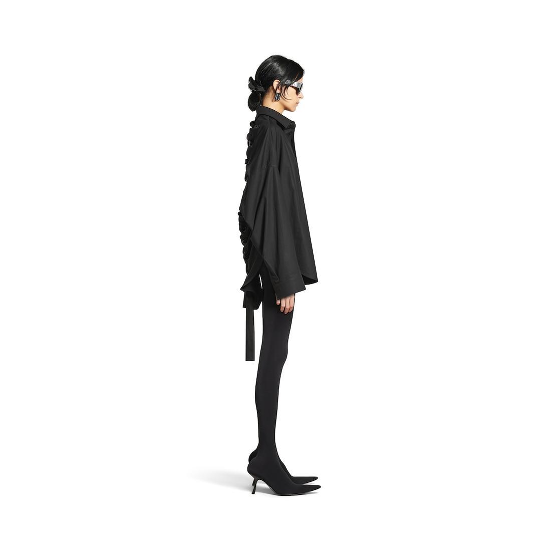 Women's Lace-up Shirt  in Black Product Image