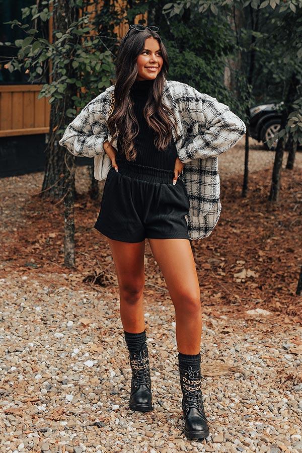 Breezy Times High Waist Ribbed Shorts Product Image