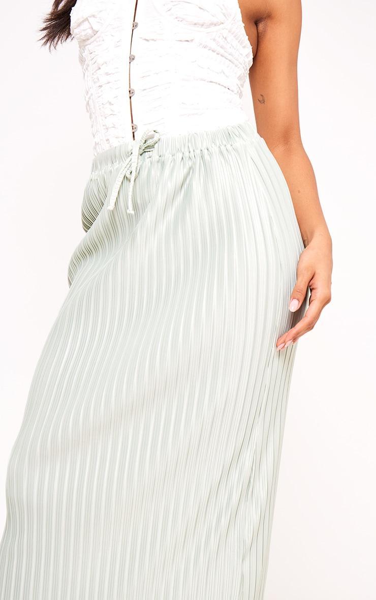 Sage Green Plisse Flowy Maxi Skirt Product Image