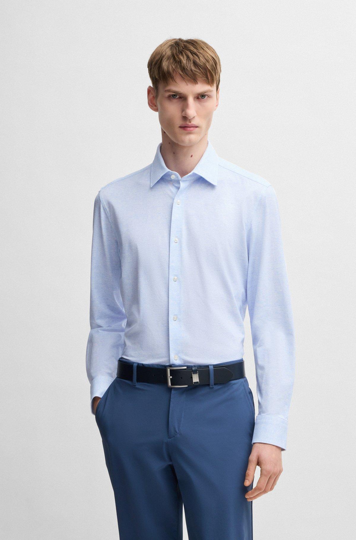 Slim-fit shirt in printed performance fabric Product Image