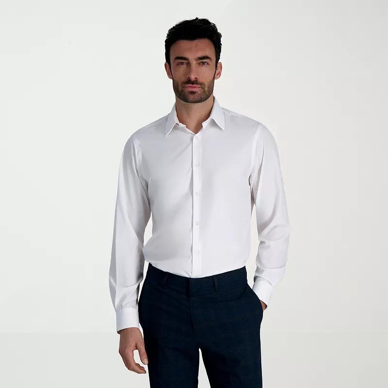 Men's Haggar® Smart Wash® Classic Fit Wrinkle Free Dress Shirt, Size: 18.5-34/35, White Solid Product Image