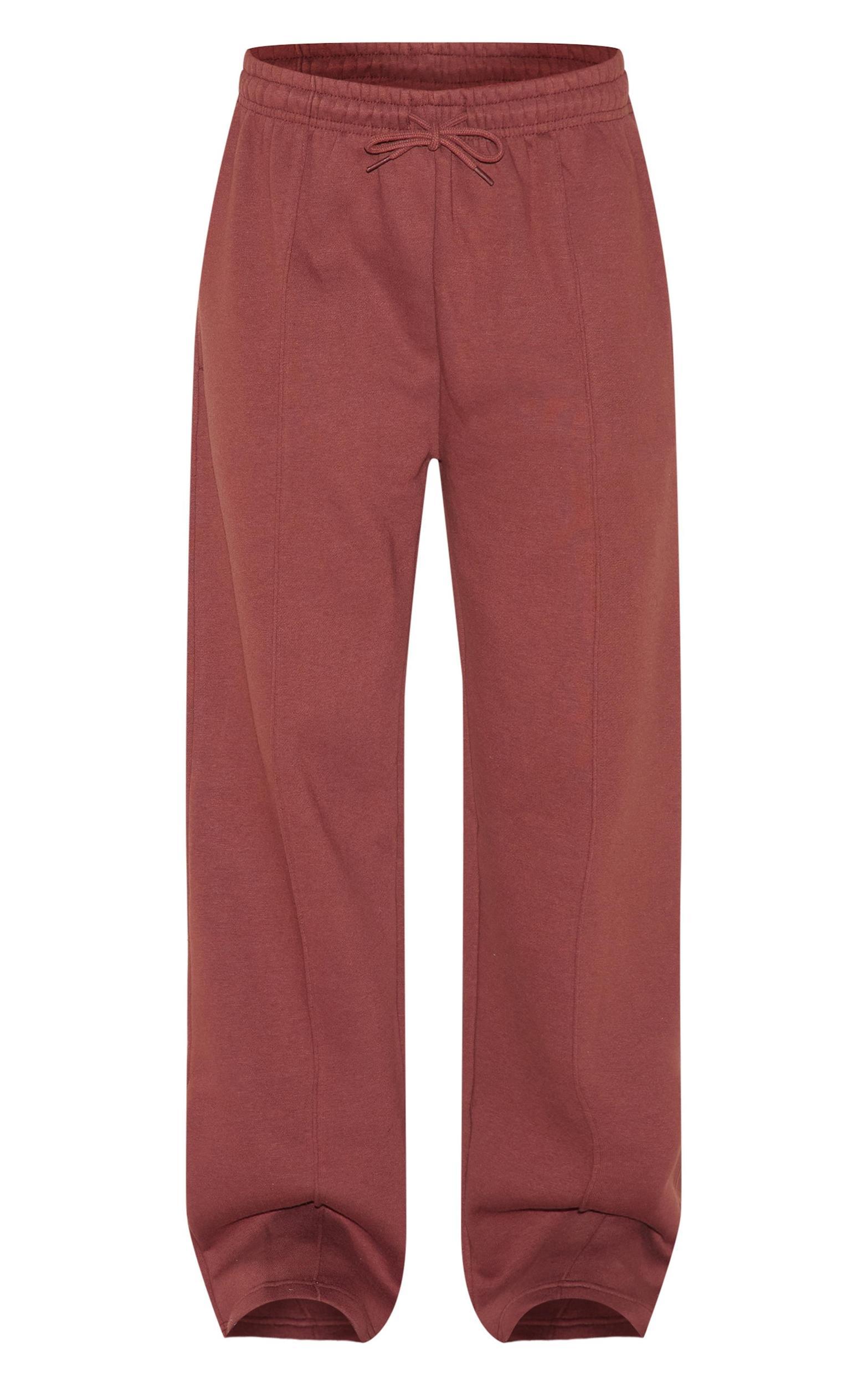 Chocolate Seam Detail Wide Leg Sweatpants Product Image