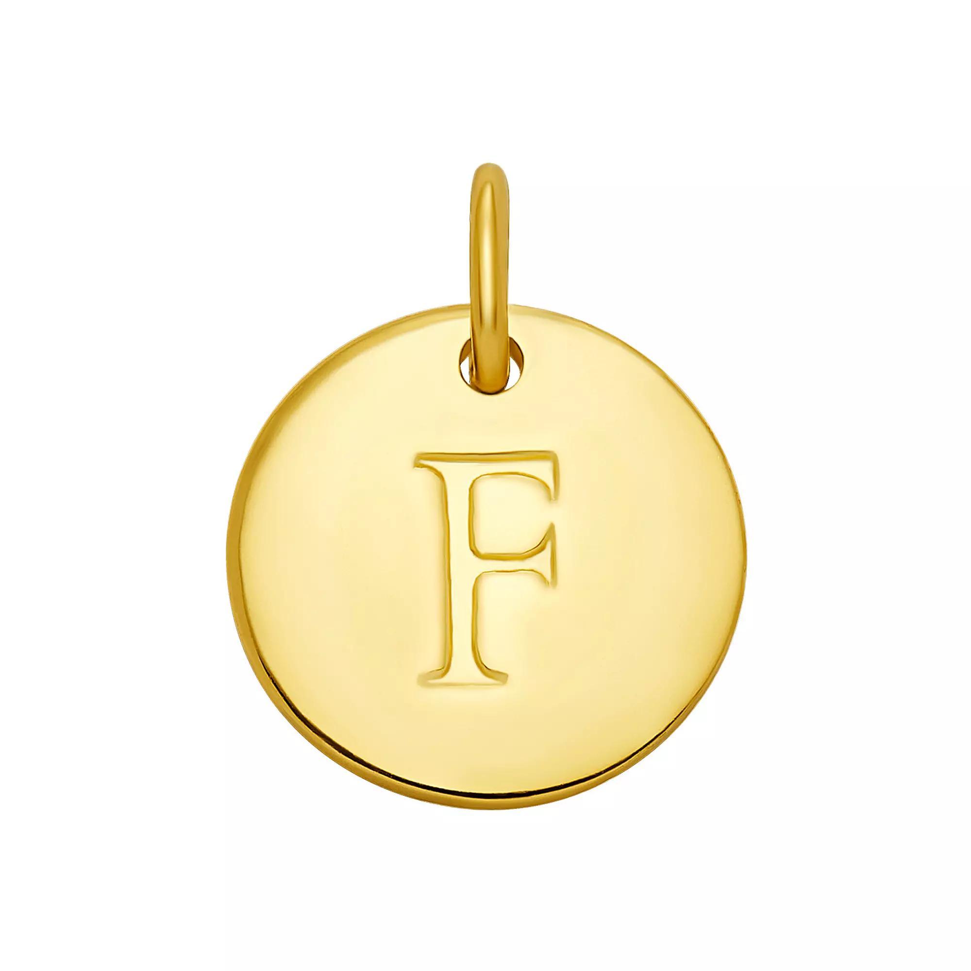 PRIMROSE 18k Gold Over Sterling Silver Letter Disc Charm, Women's, Gold Over Sterling B Product Image