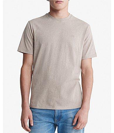 Calvin Klein Men's Smooth Cotton Monogram Logo T-Shirt - Grey - XXL Product Image