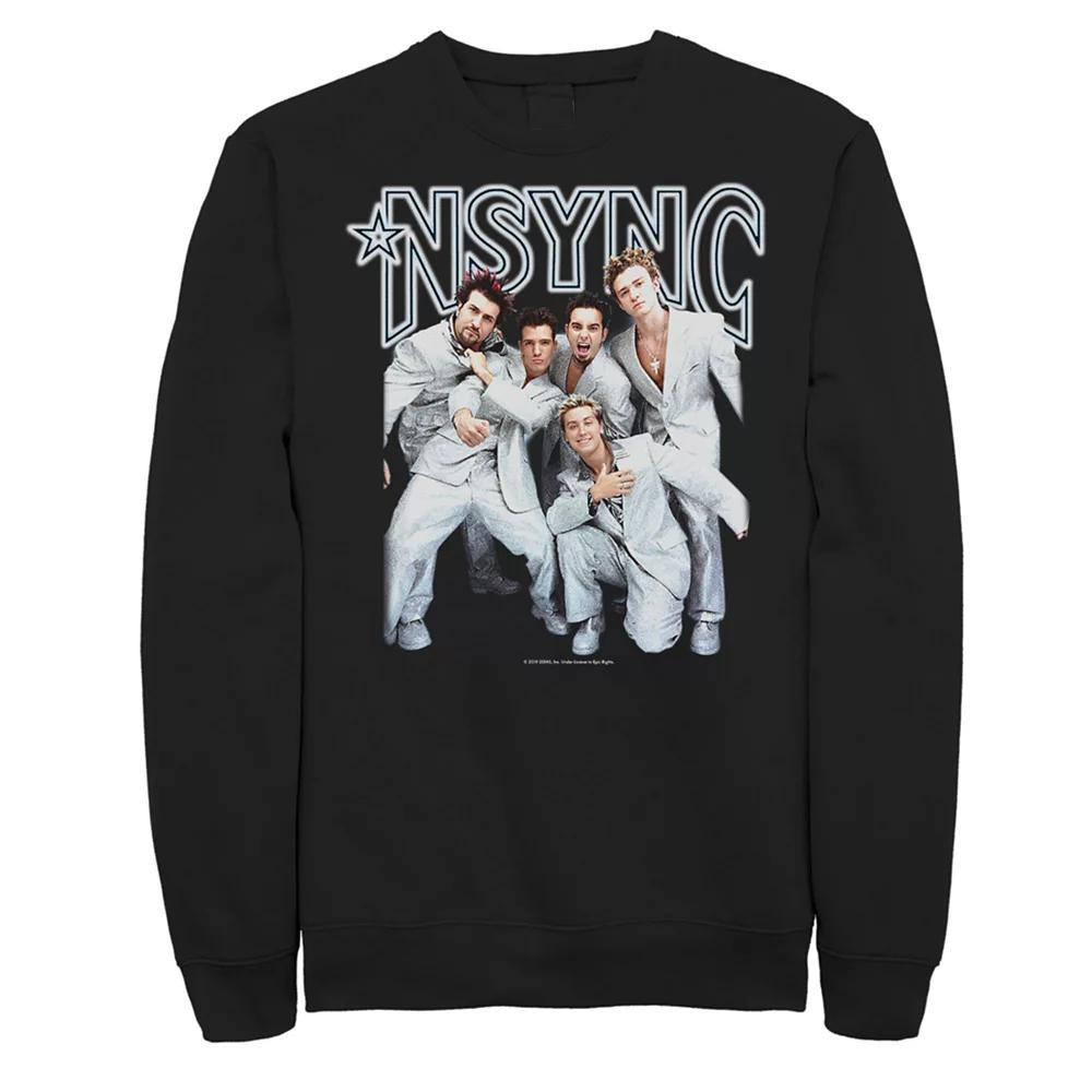 Men's Nsync Group Shot Portrait Sweatshirt, Size: XXL, Black Product Image