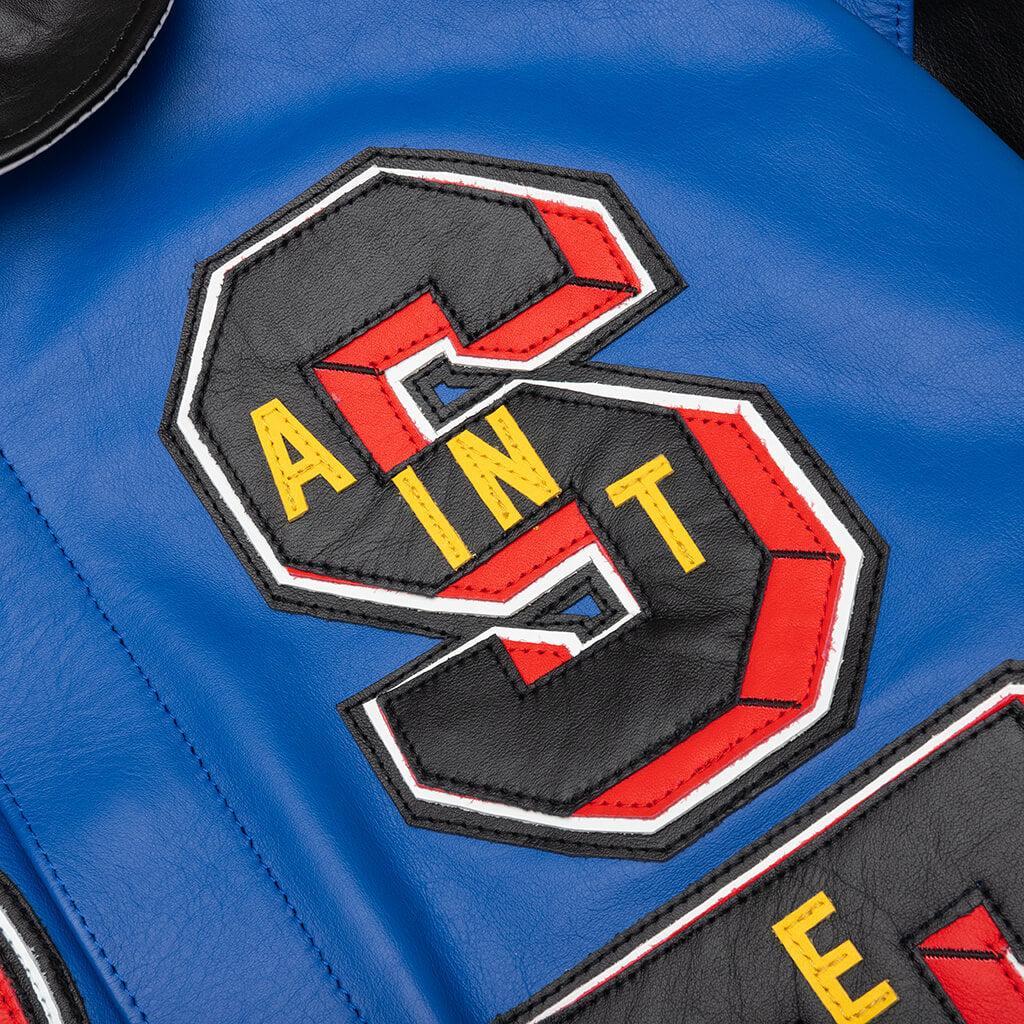 Saint Michael x Denim Tears Holy Grail Varsity Jacket - Blue Male Product Image