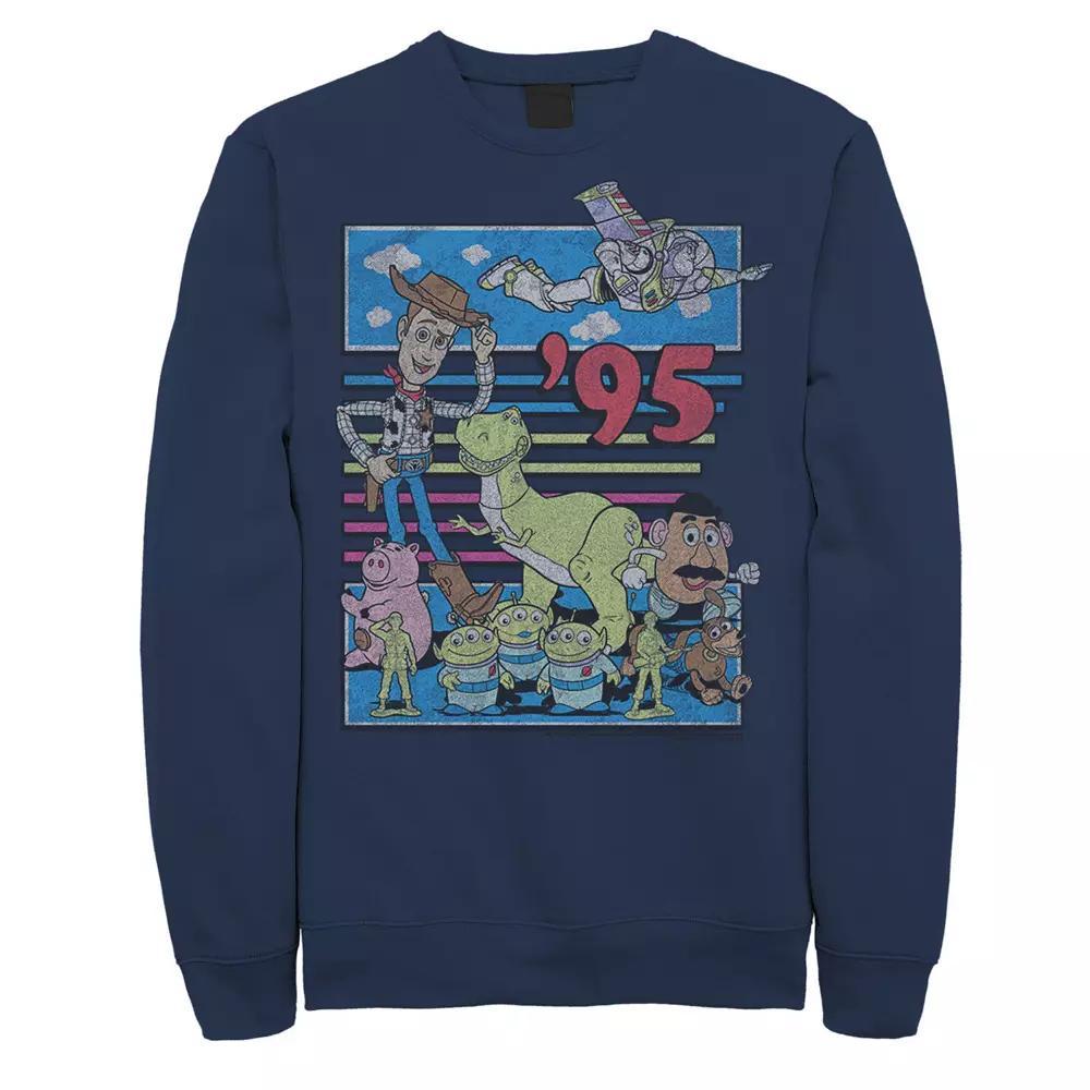 Disney / Pixar's Toy Story Men's 95 Retro Distressed Colorful Sweatshirt, Size: XXL, Black Product Image
