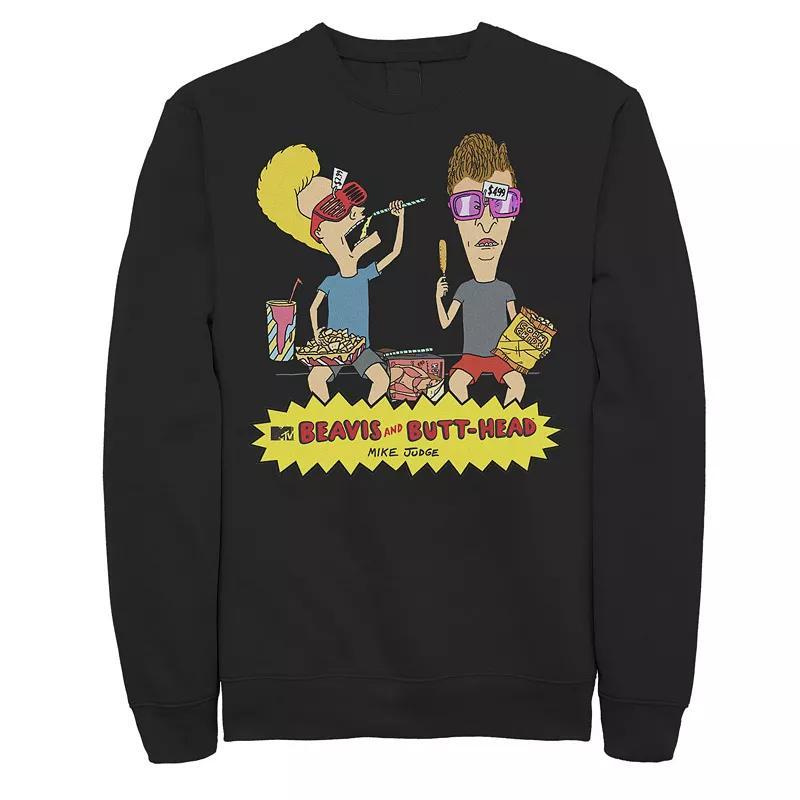 Mens Beavis & Butthead Snacks On The Curb Logo Sweatshirt Product Image