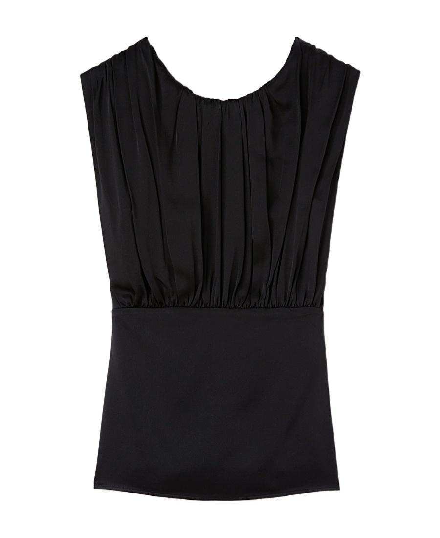 JIL SANDER Gathered Satin Top In Black Product Image