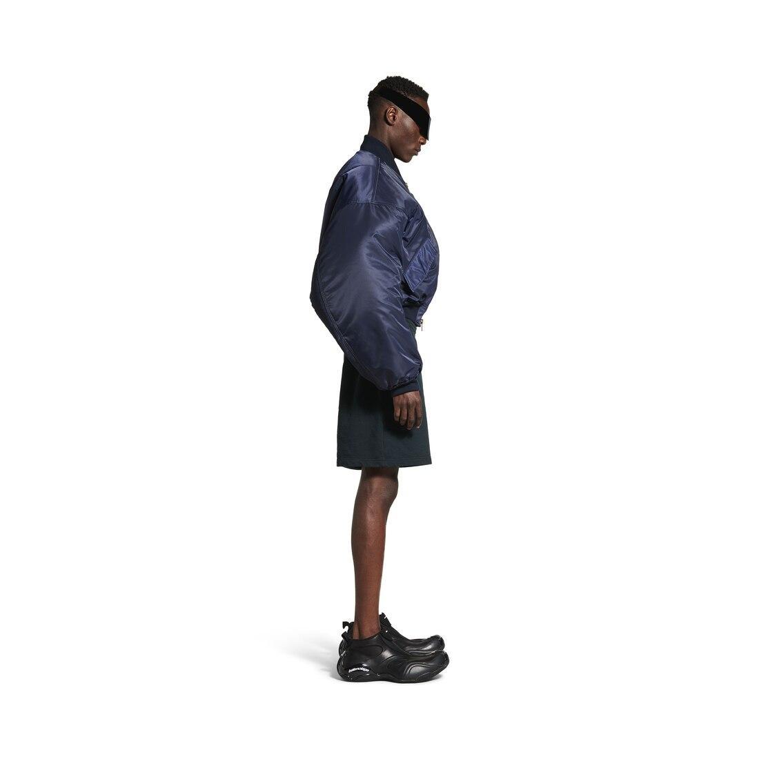 Men's Taped Balenciaga Back Shorts in Faded Black/white/red Product Image