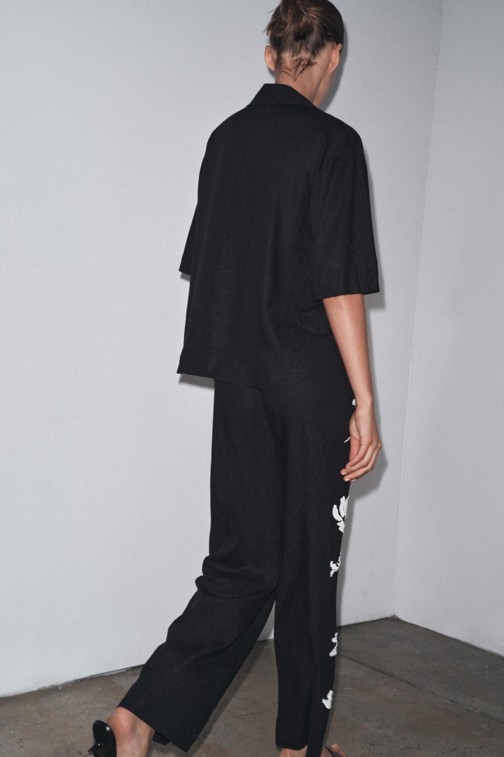 BEADED EMBROIDERED PANTS ZW COLLECTION Product Image