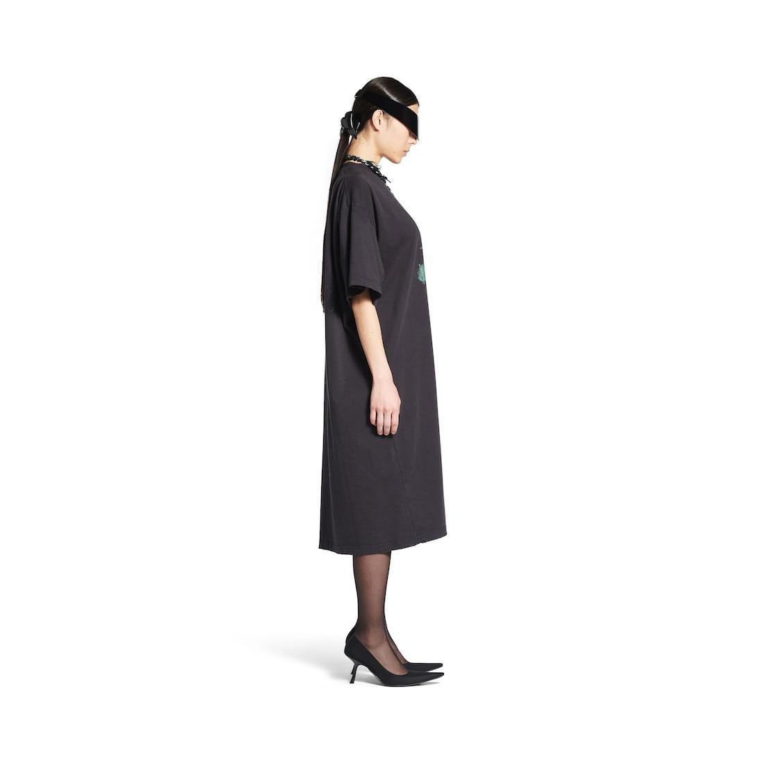 Women's Diy Imprint T-shirt Dress in Black Faded Product Image