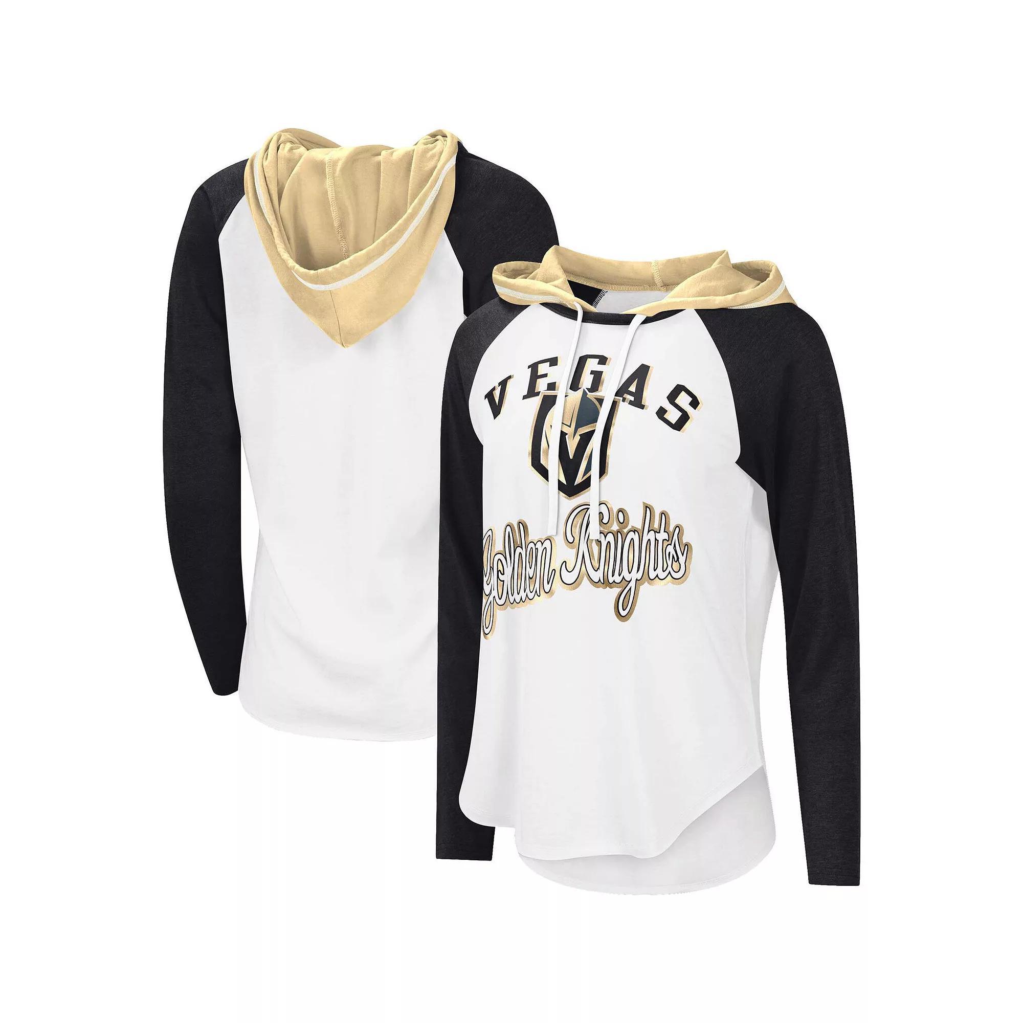 Women's Starter White/Black Vegas Golden Knights MVP Raglan Hoodie T-Shirt, Size: Small, Lvk White Product Image
