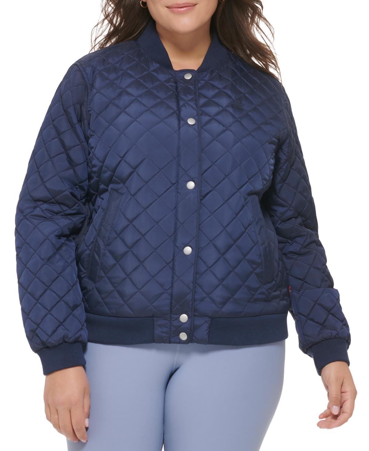 Plus Size Levis Quilted Sherpa Diamond Bomber Jacket, Womens Product Image