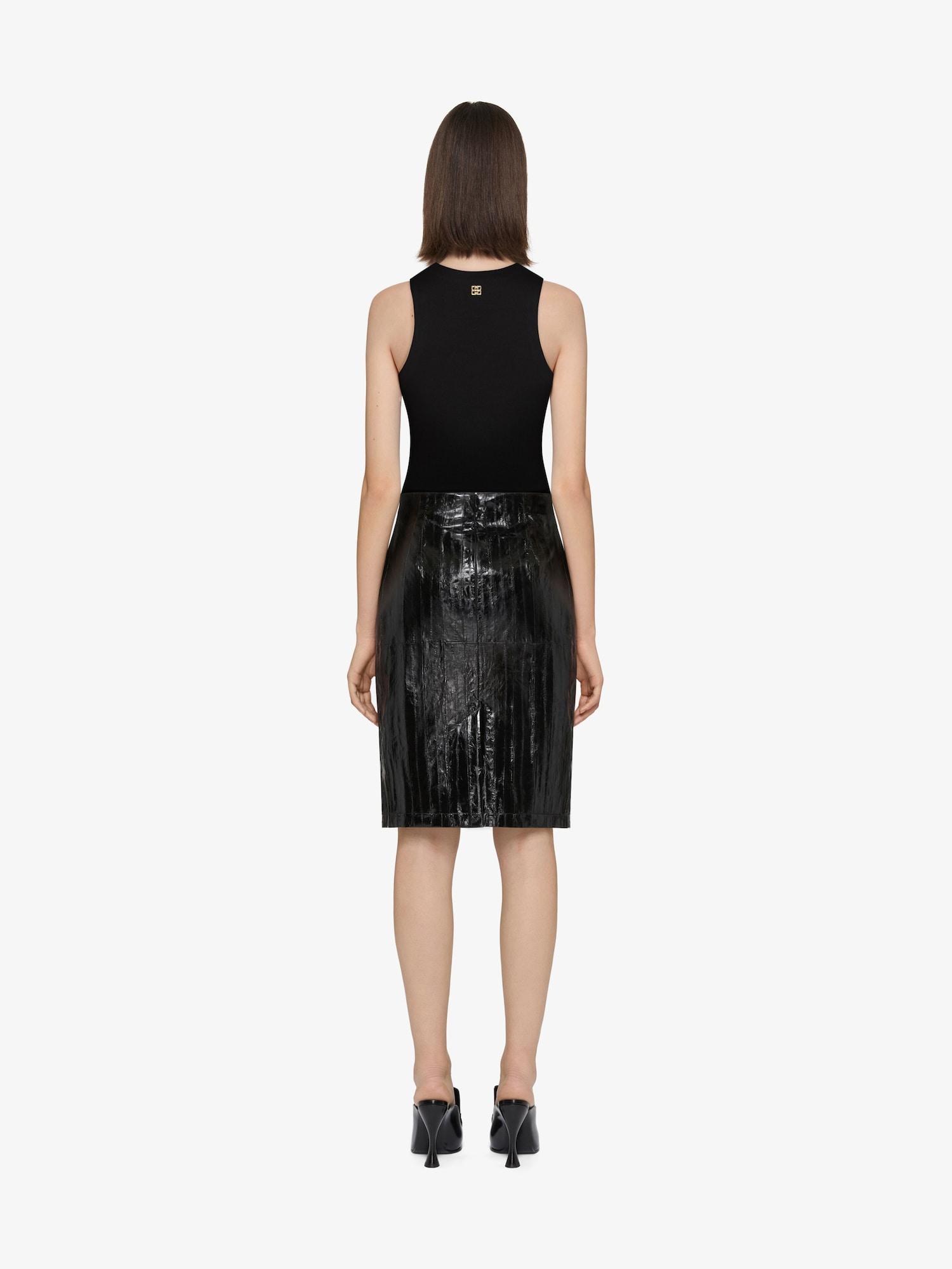 Slim fit tank top in cotton with laces and 4G detail Product Image
