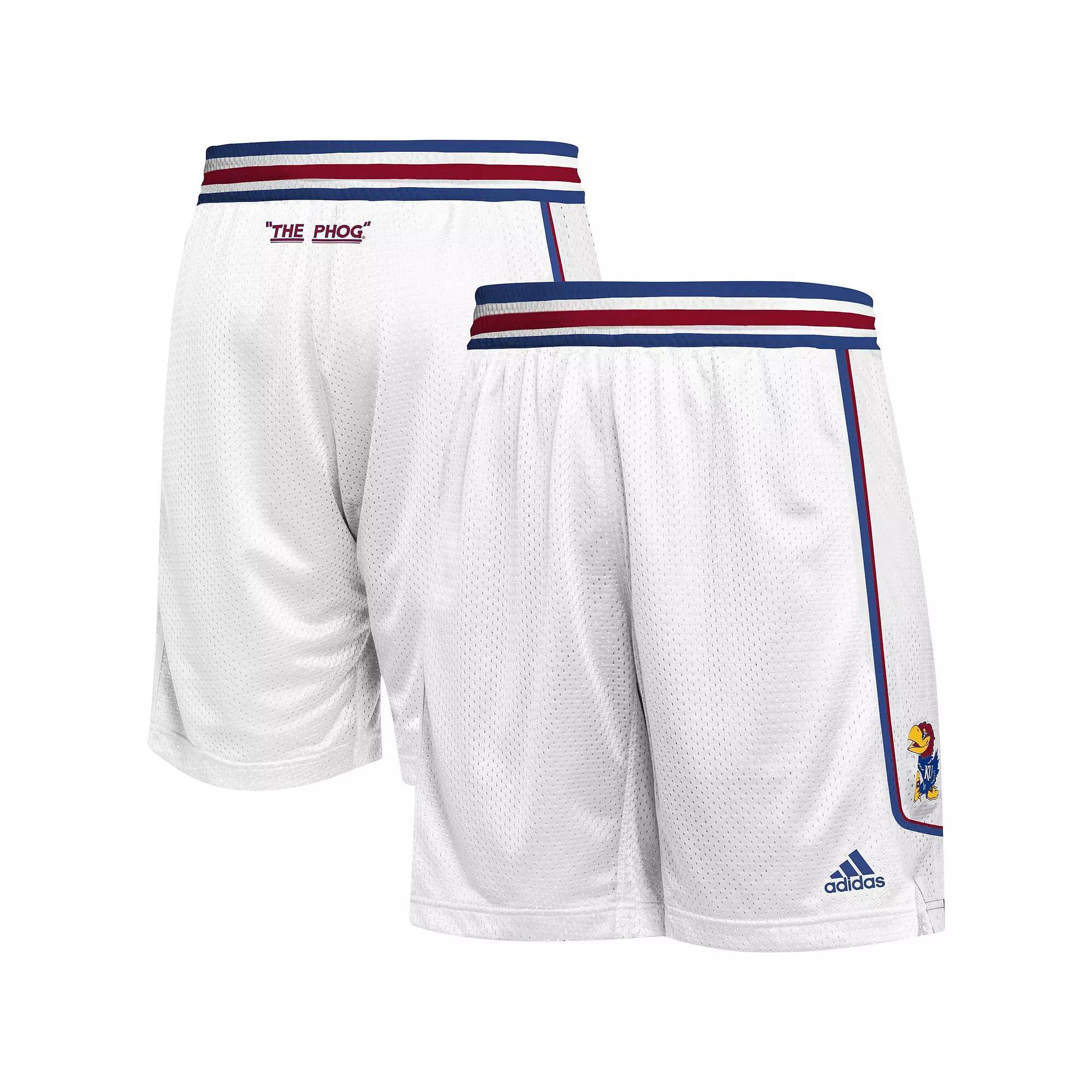 Men's adidas White Kansas Jayhawks Swingman Replica Basketball Shorts, Size: 2XL Product Image
