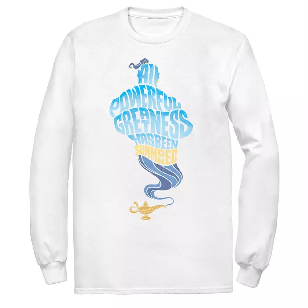 Disney's Aladdin Men's All Powerful Genie Long Sleeve Graphic Tee, Size: Large, White Product Image