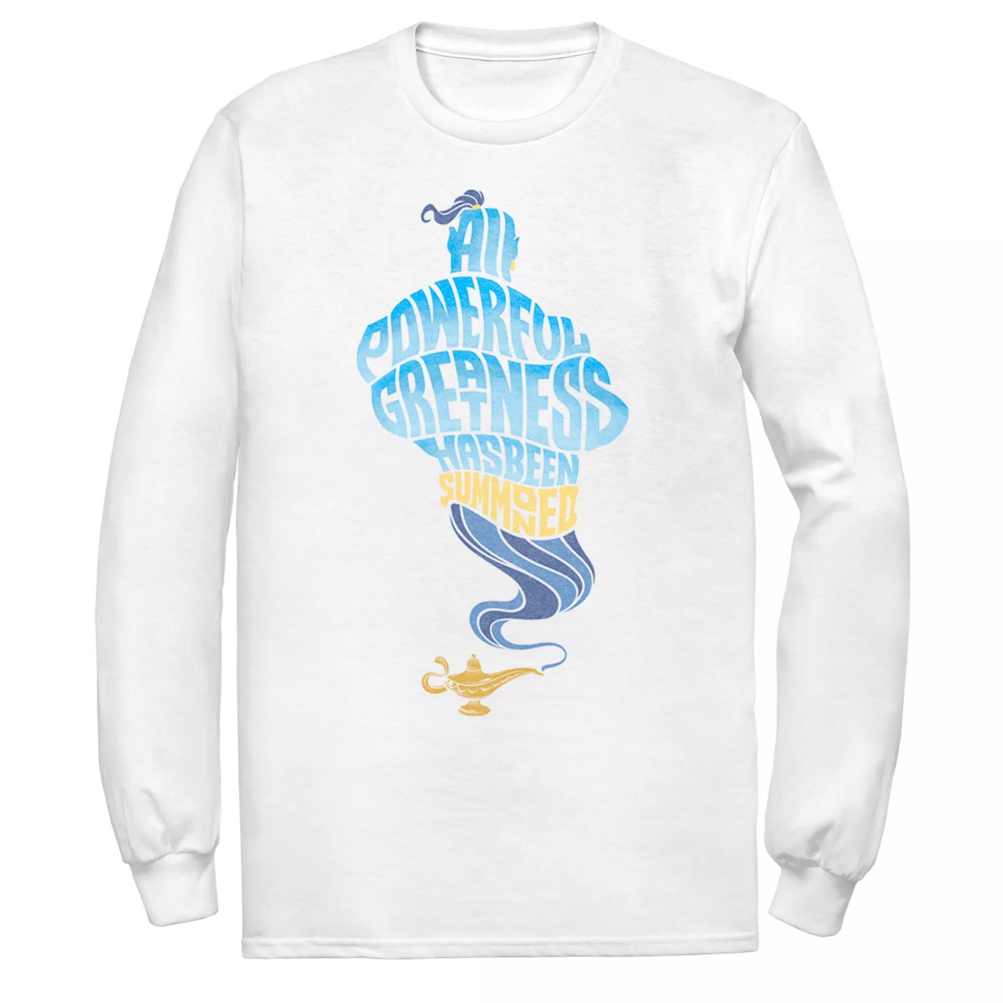 Disney's Aladdin Men's All Powerful Genie Long Sleeve Graphic Tee, Size: Large, White Product Image