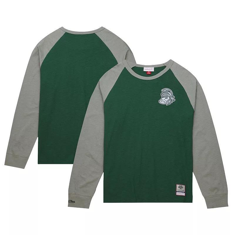 Mens Mitchell & Ness Michigan State Spartans Legendary Slub Raglan Long Sleeve T-Shirt Product Image