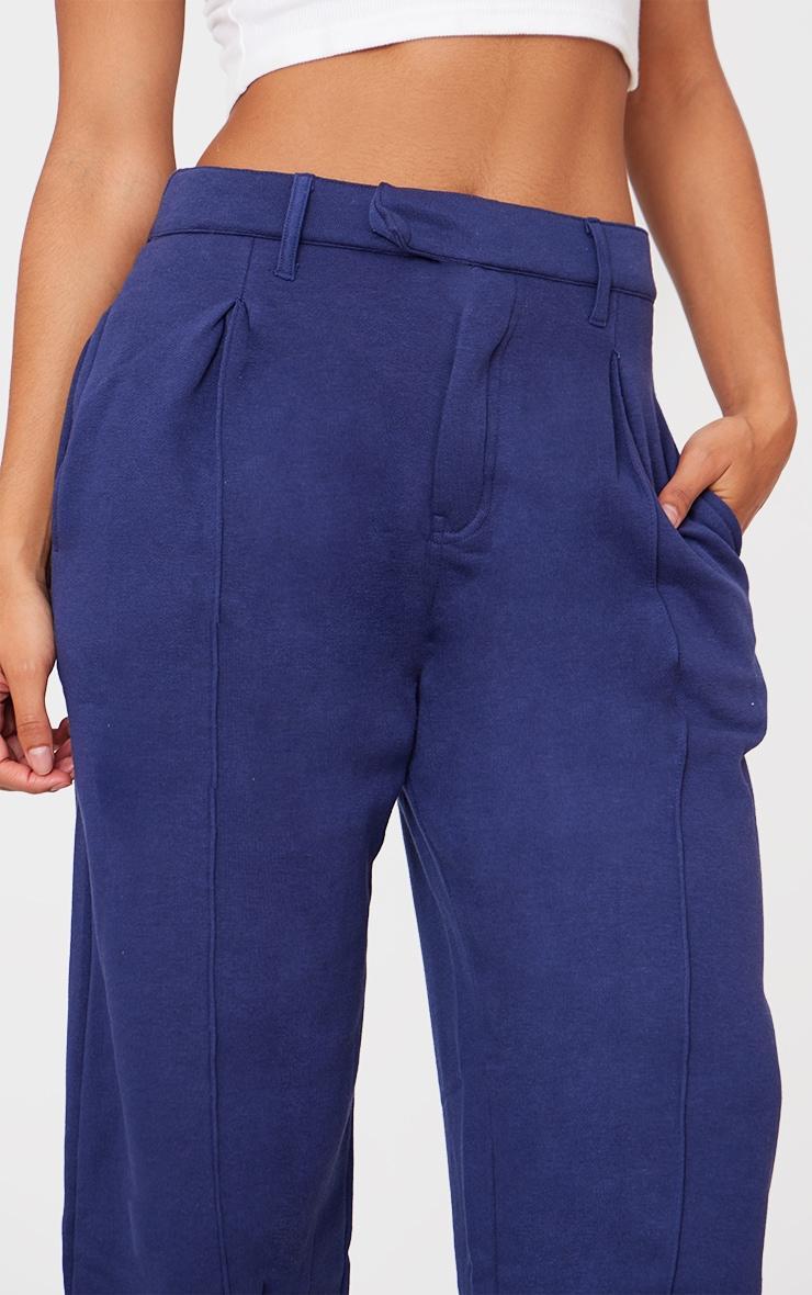 Navy Pintuck Fleeceback Tailored Sweatpants Product Image