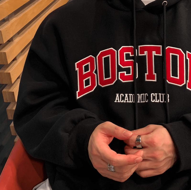 RT No. 12315 BOSTON LETTERED HOODIE Product Image