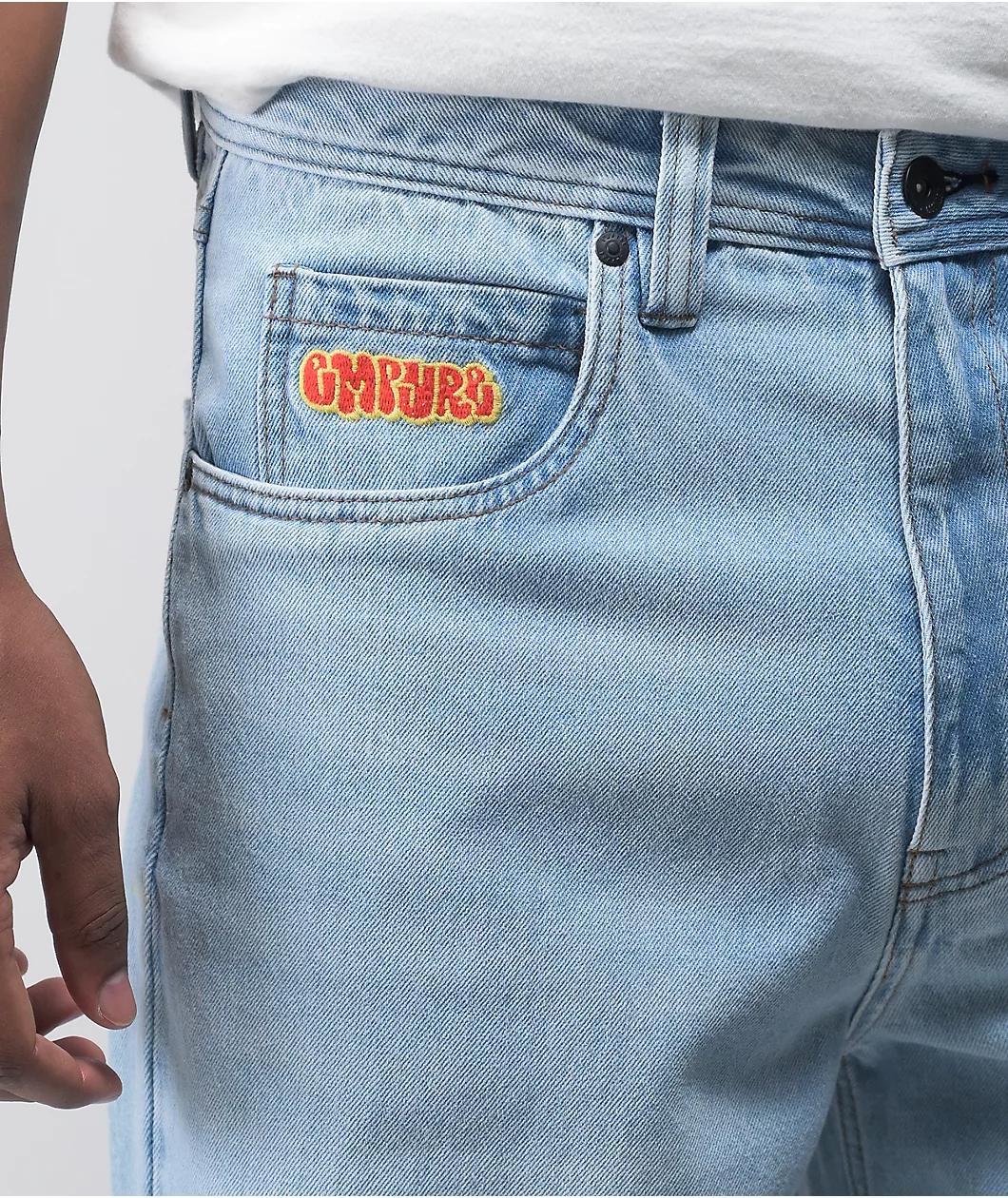 Empyre Loose Fit Light Wash Denim Skate Jeans Product Image