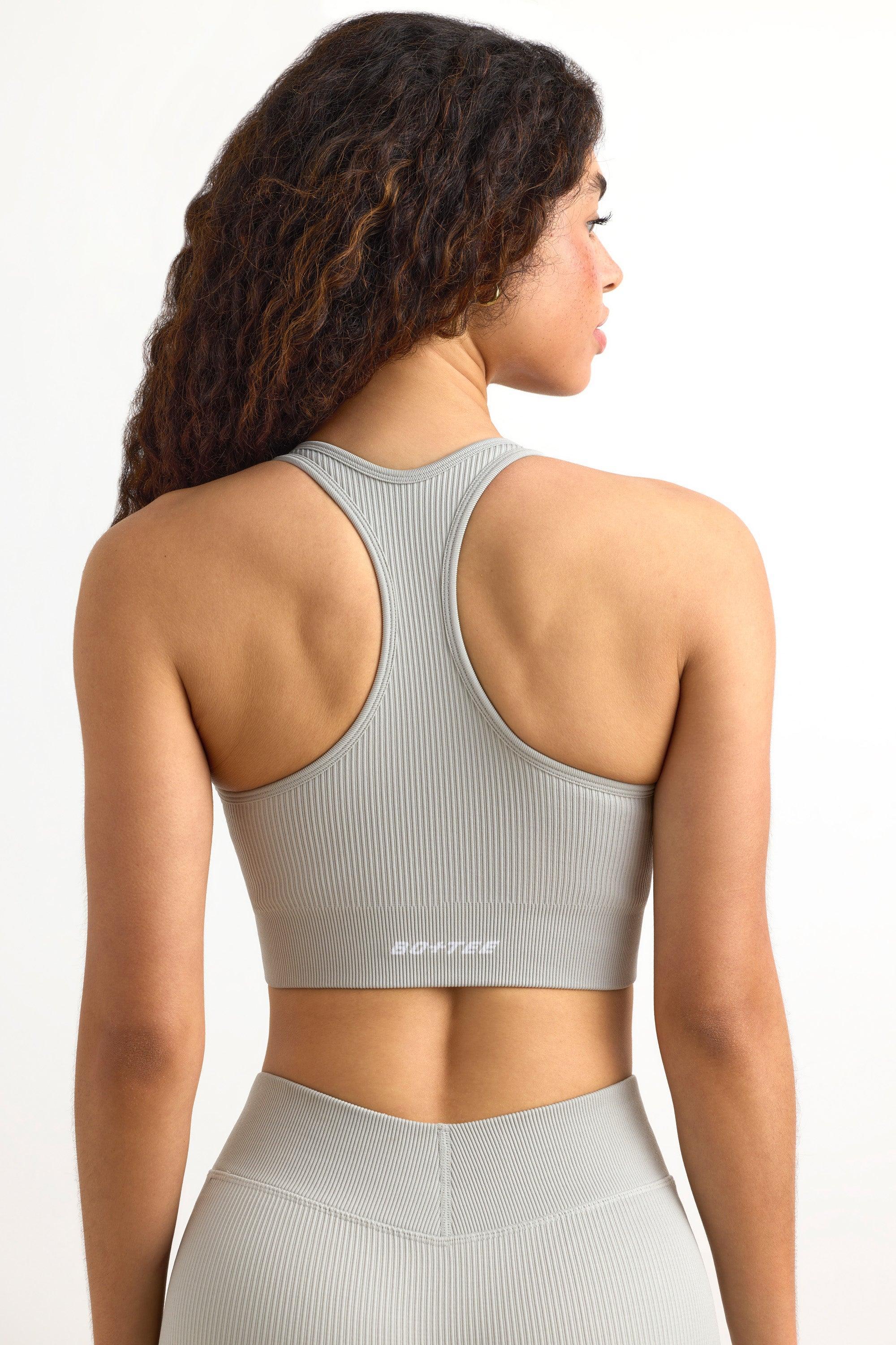 FlexiRib Racerback Sports Bra in Grey Product Image