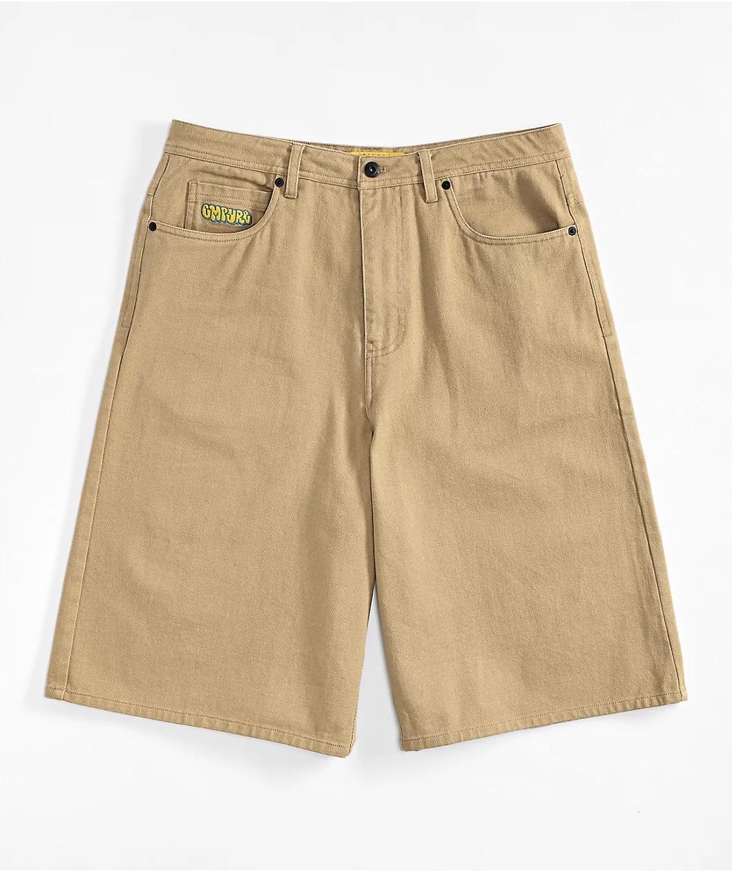 Empyre Ultra Loose Khaki Twill Skate Shorts Product Image