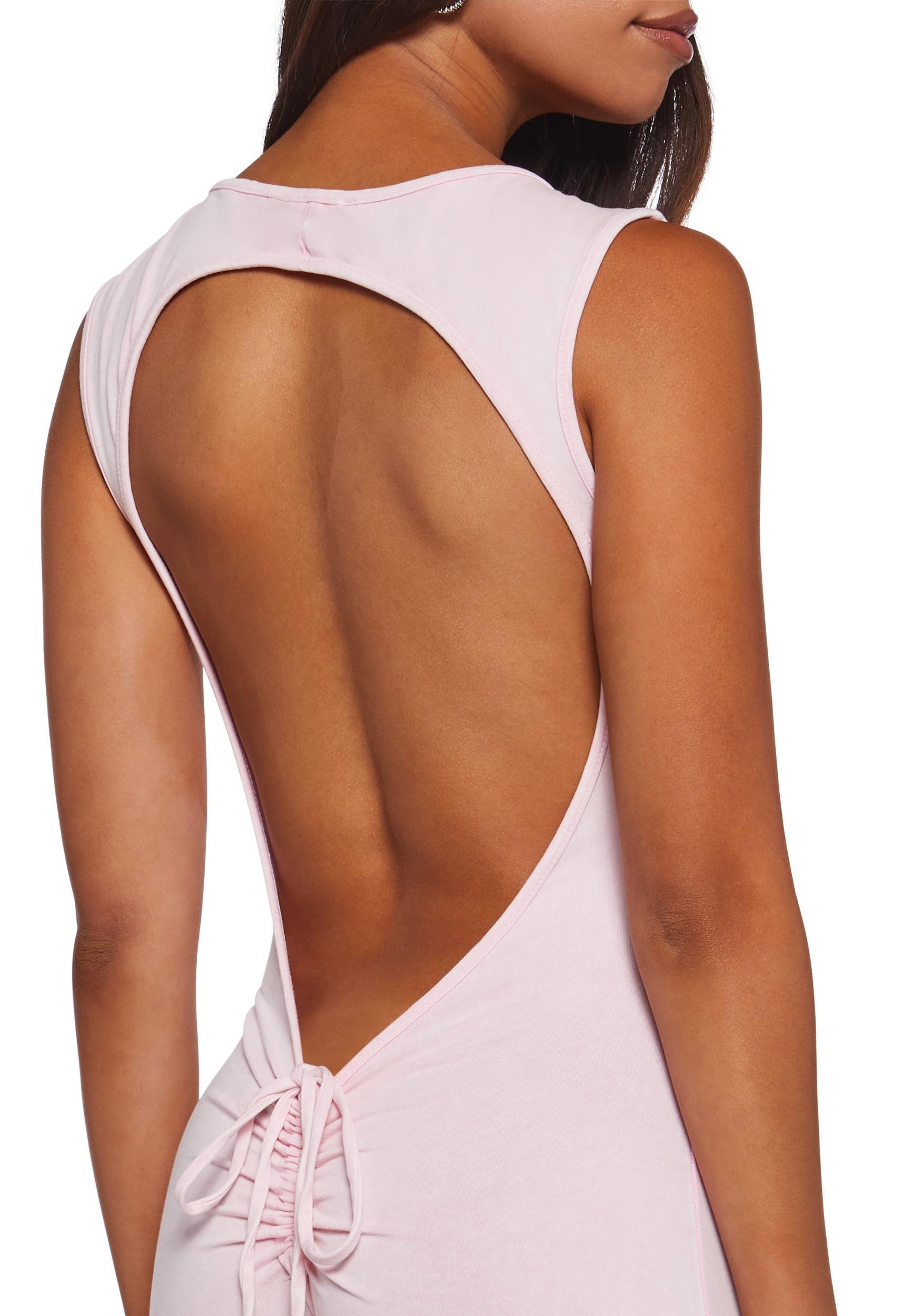 Alternate Realities Backless Romper - Pink Product Image